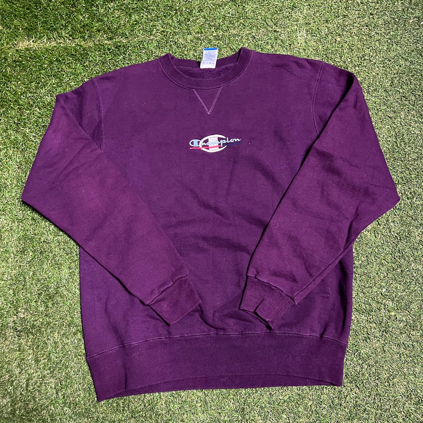 1990s Champion Purple Crewneck Size Large USED v15775