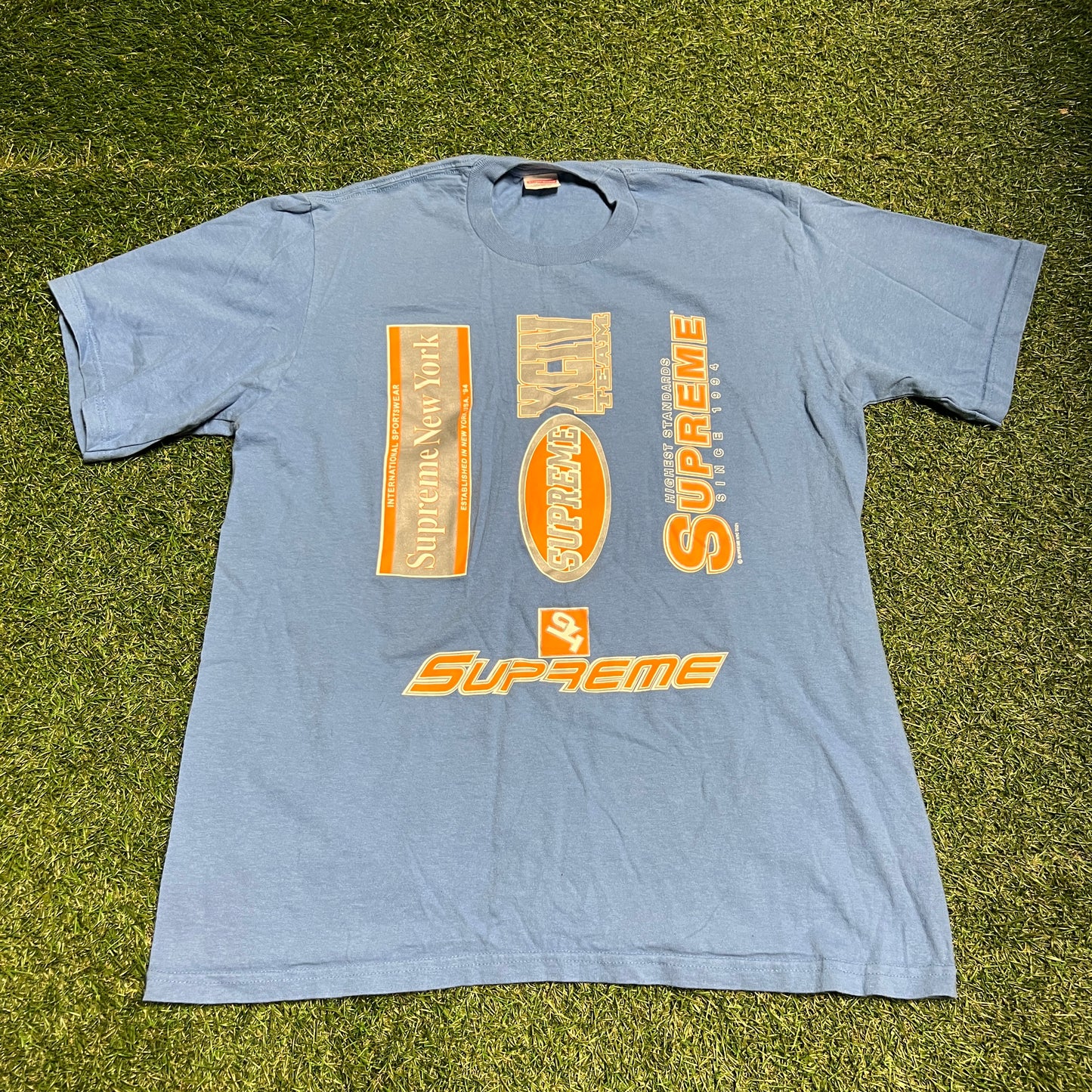 Supreme FW21 XCIV dream team tee dusty light royal Size Medium USED x11436