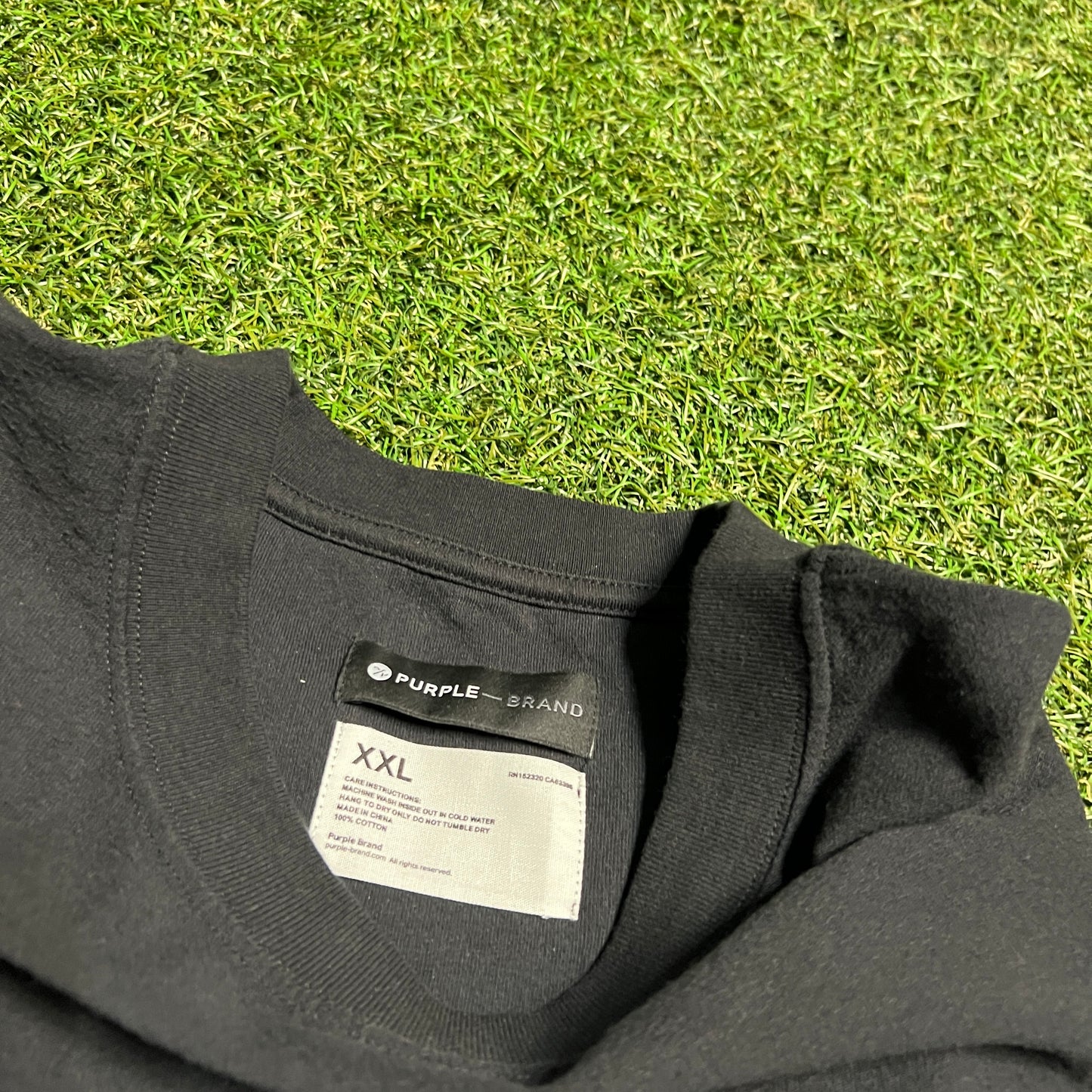 Purple Brand Big P Pink Logo Black Tee Size XXL USED v14011