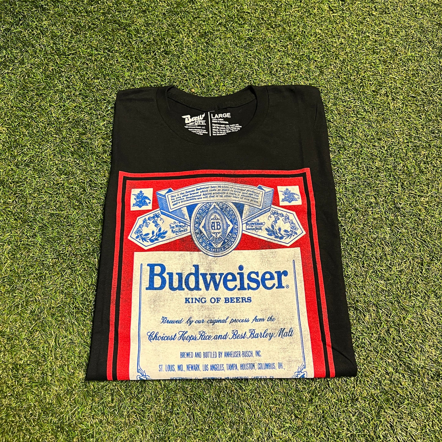 Budweiser king of beers tee black Size Large USED v14003