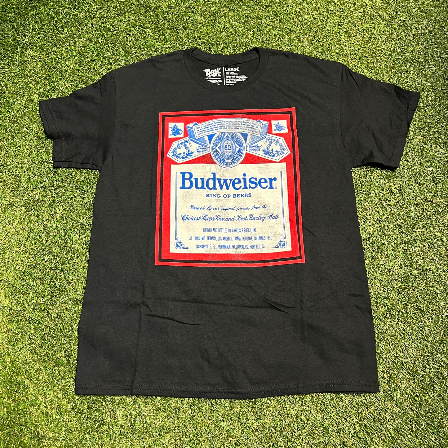 Budweiser king of beers tee black Size Large USED v14003