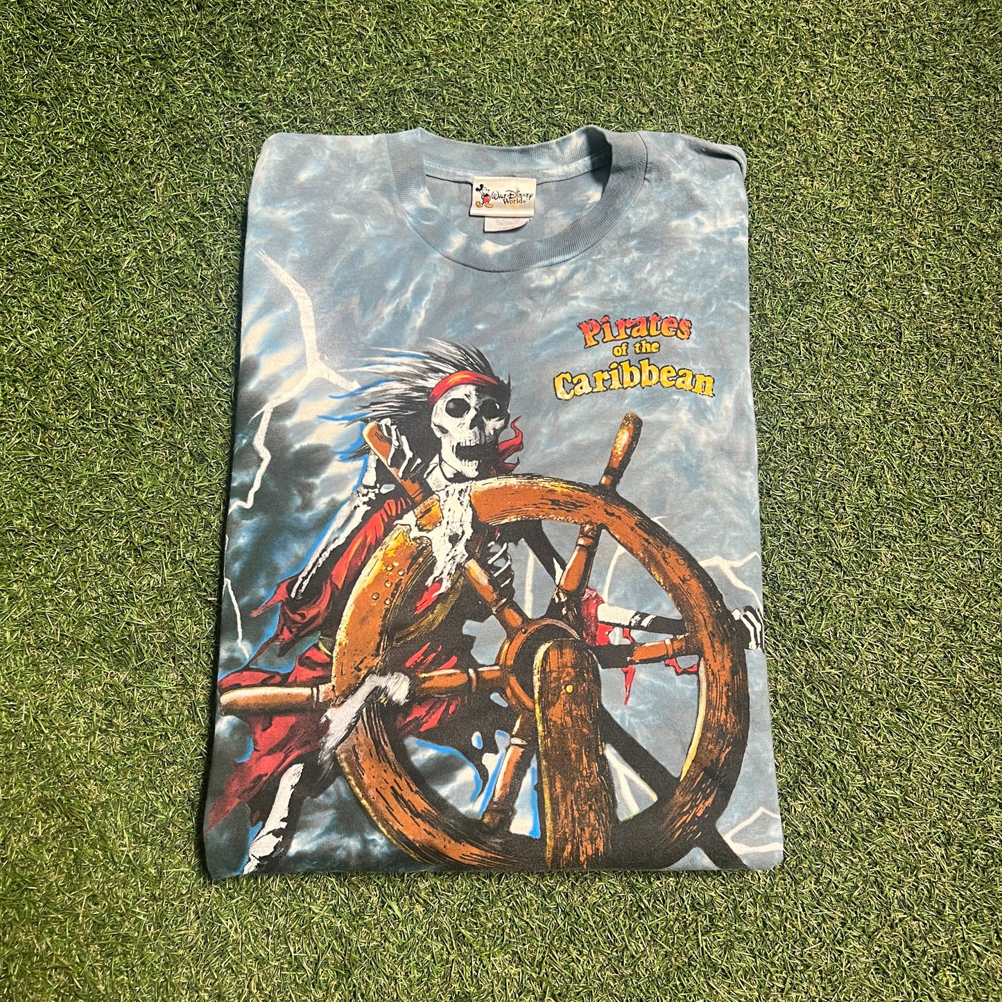 Pirates of the Caribbean All Over Print Tee Used Size Large v14772