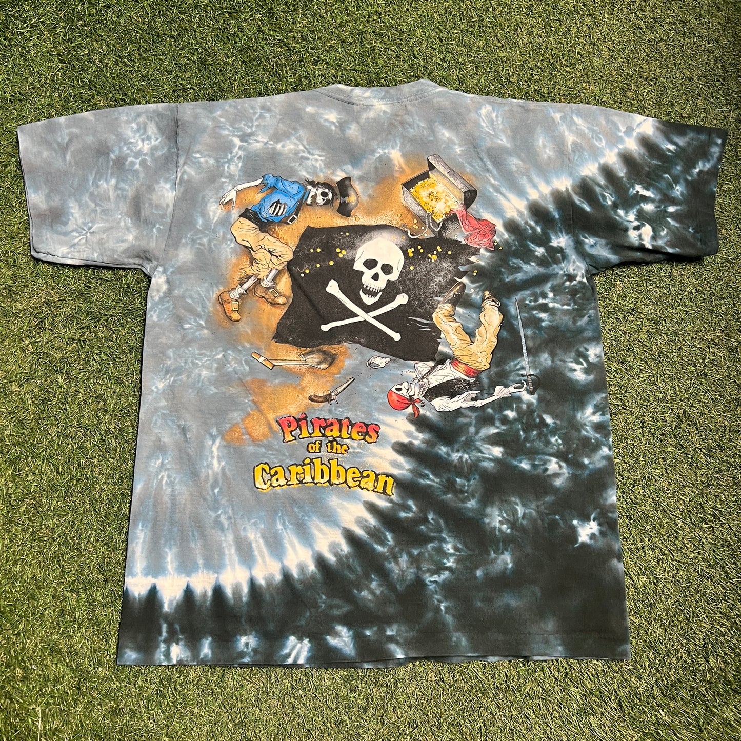 Pirates of the Caribbean All Over Print Tee Used Size Large v14772