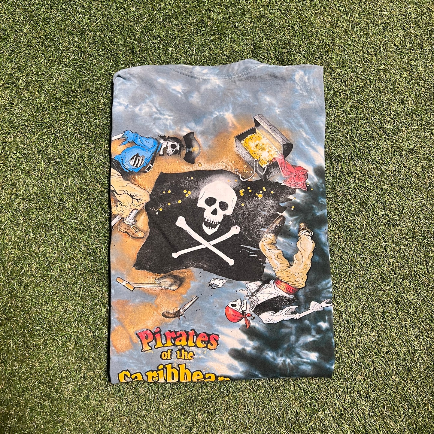 Pirates of the Caribbean All Over Print Tee Used Size Large v14772