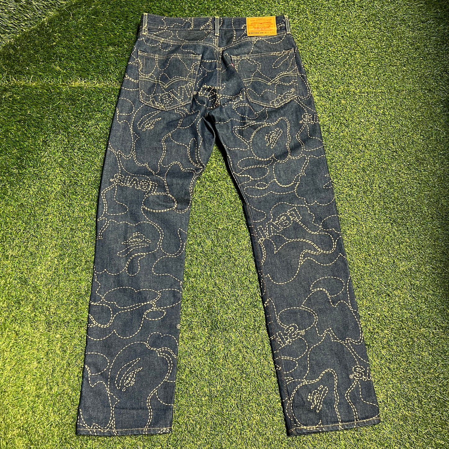 BAPE x Levi's Camo 501 Indigo Size 32 USED x13218