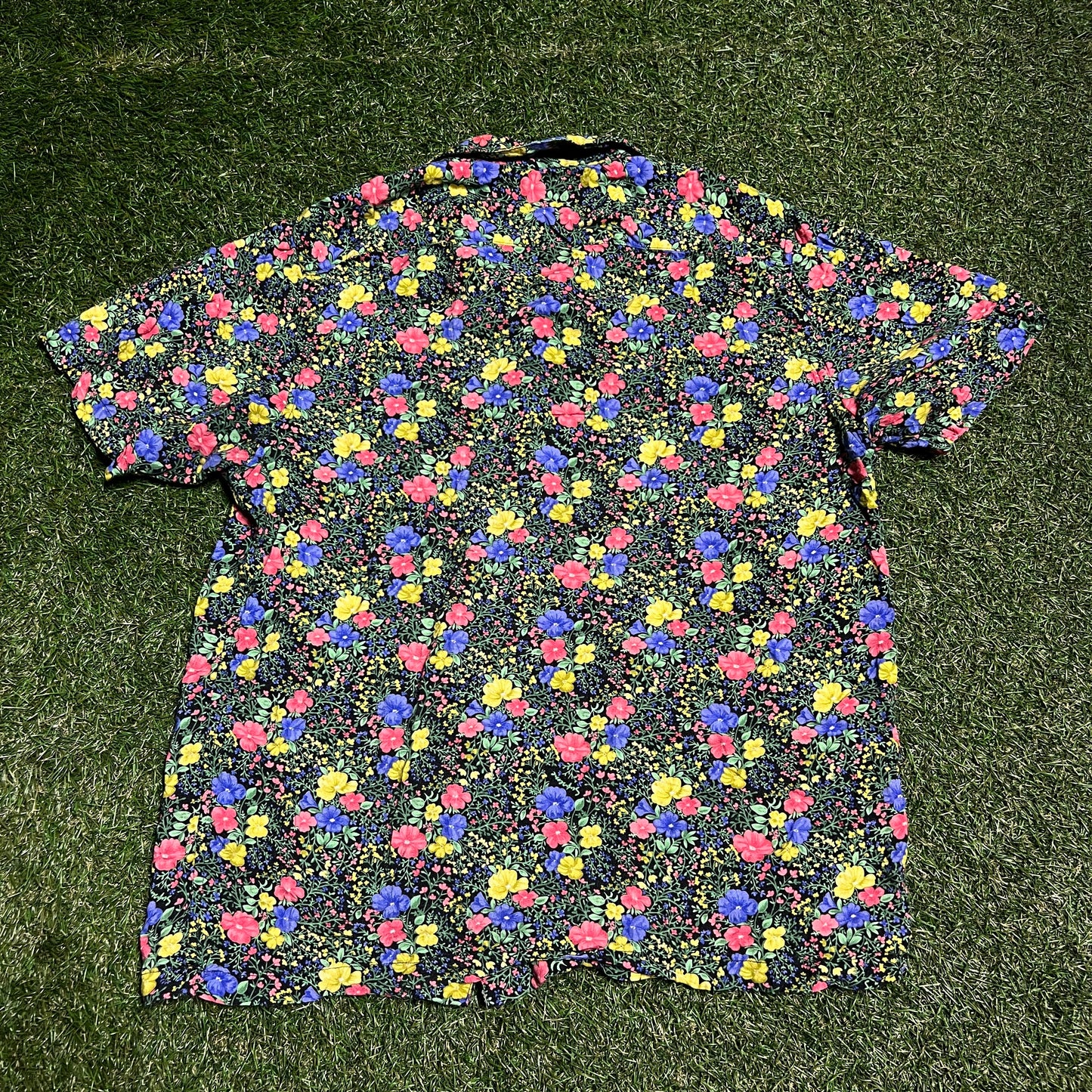 Supreme SS19 Mini Floral Rayon shirt black Size Large USED x11447
