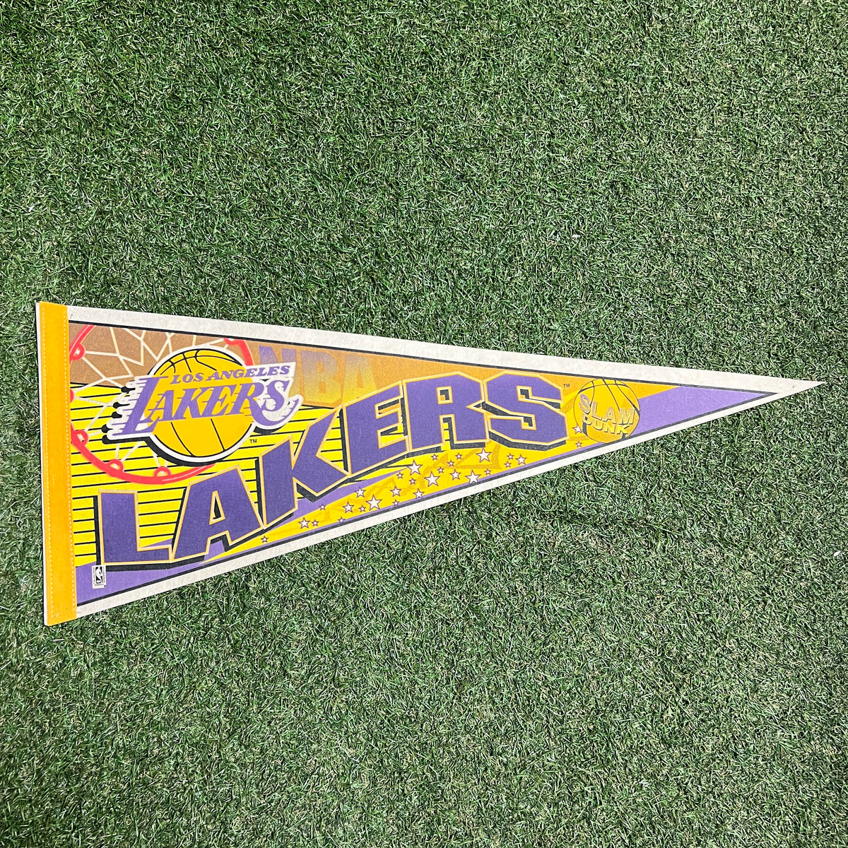 1990s LA Lakers Slam Dunk Pennant USED v15772