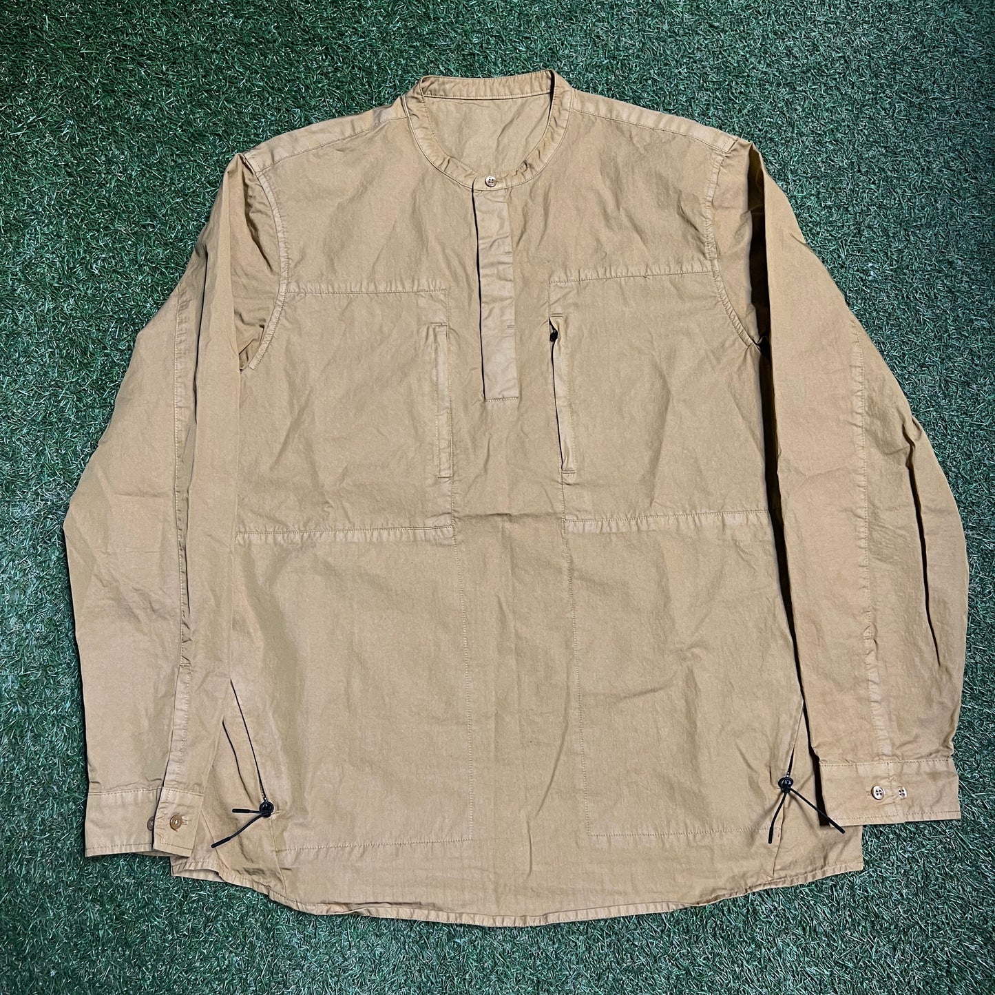 Kith Plain Tan Quarter Zip Windbreaker Size Large USED x12266
