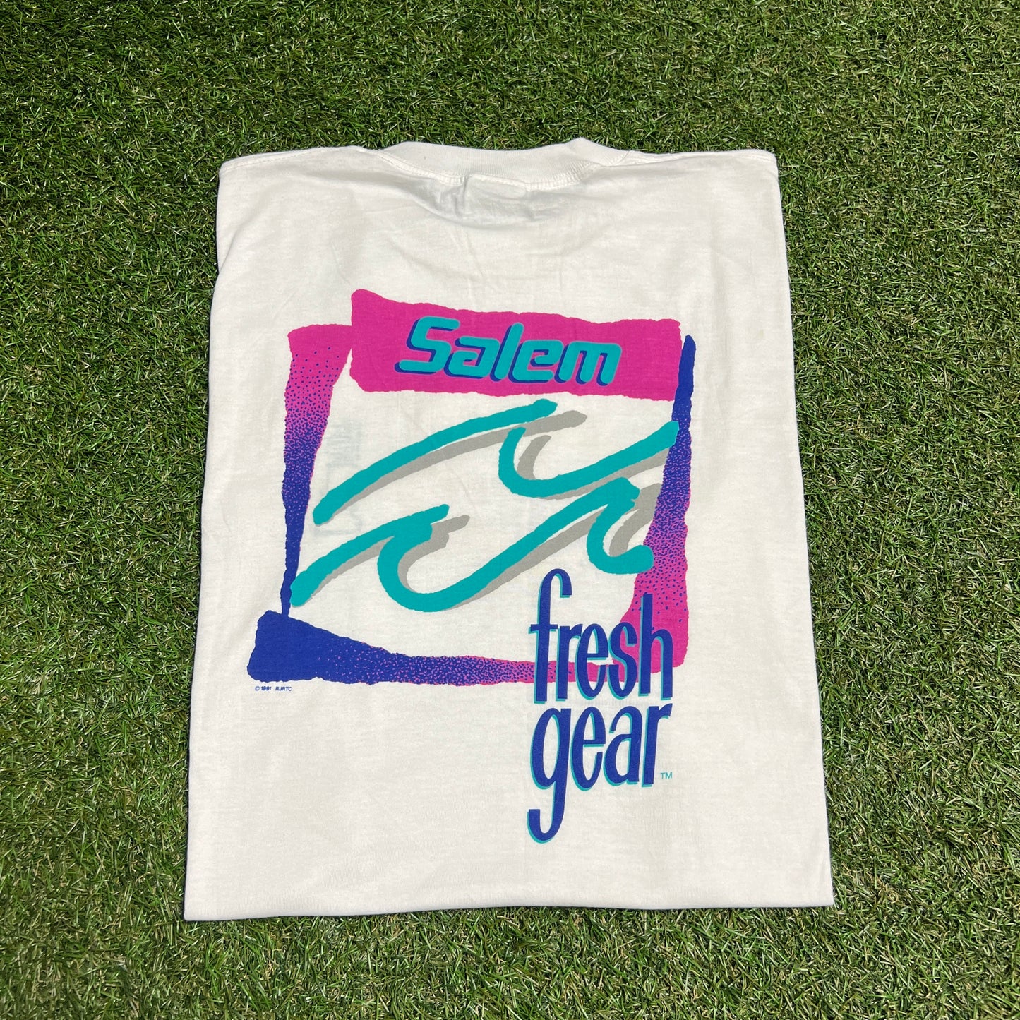 1991 Salem The Fresh One White Tee Size XL USED v13983