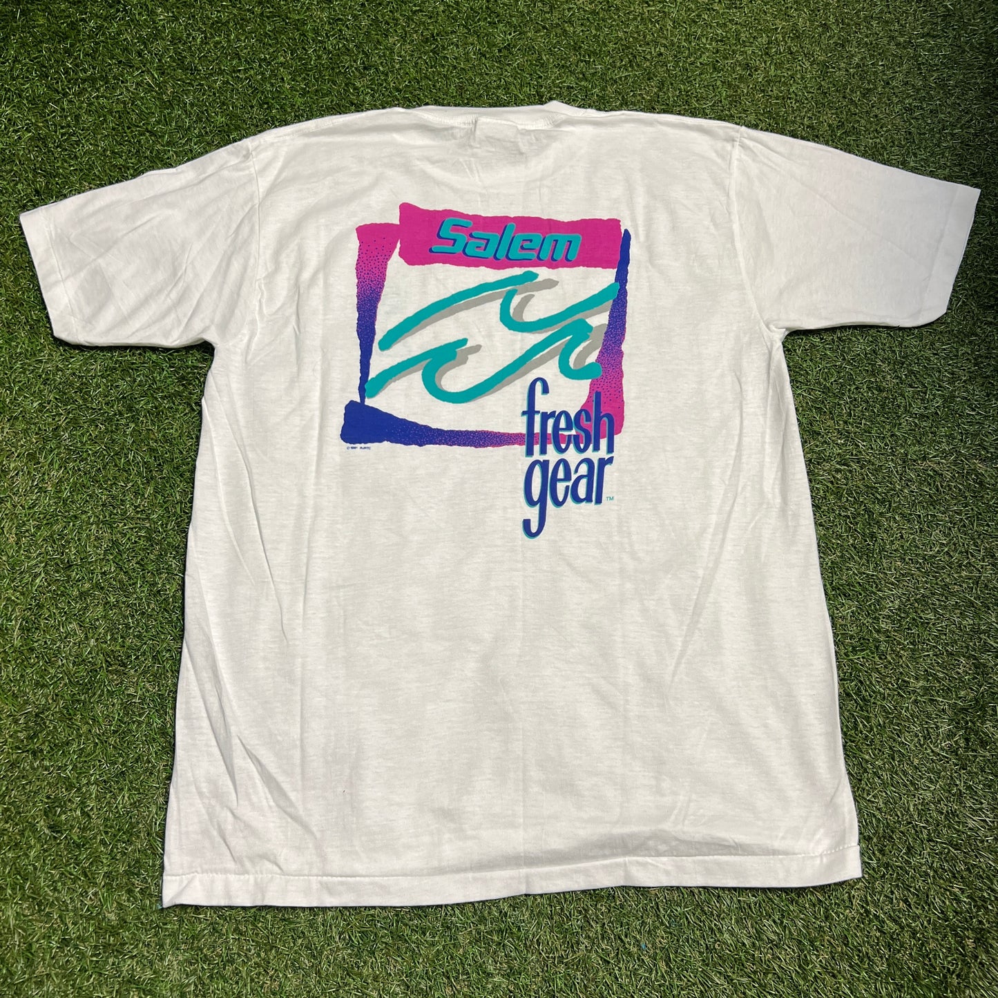 1991 Salem The Fresh One White Tee Size XL USED v13983