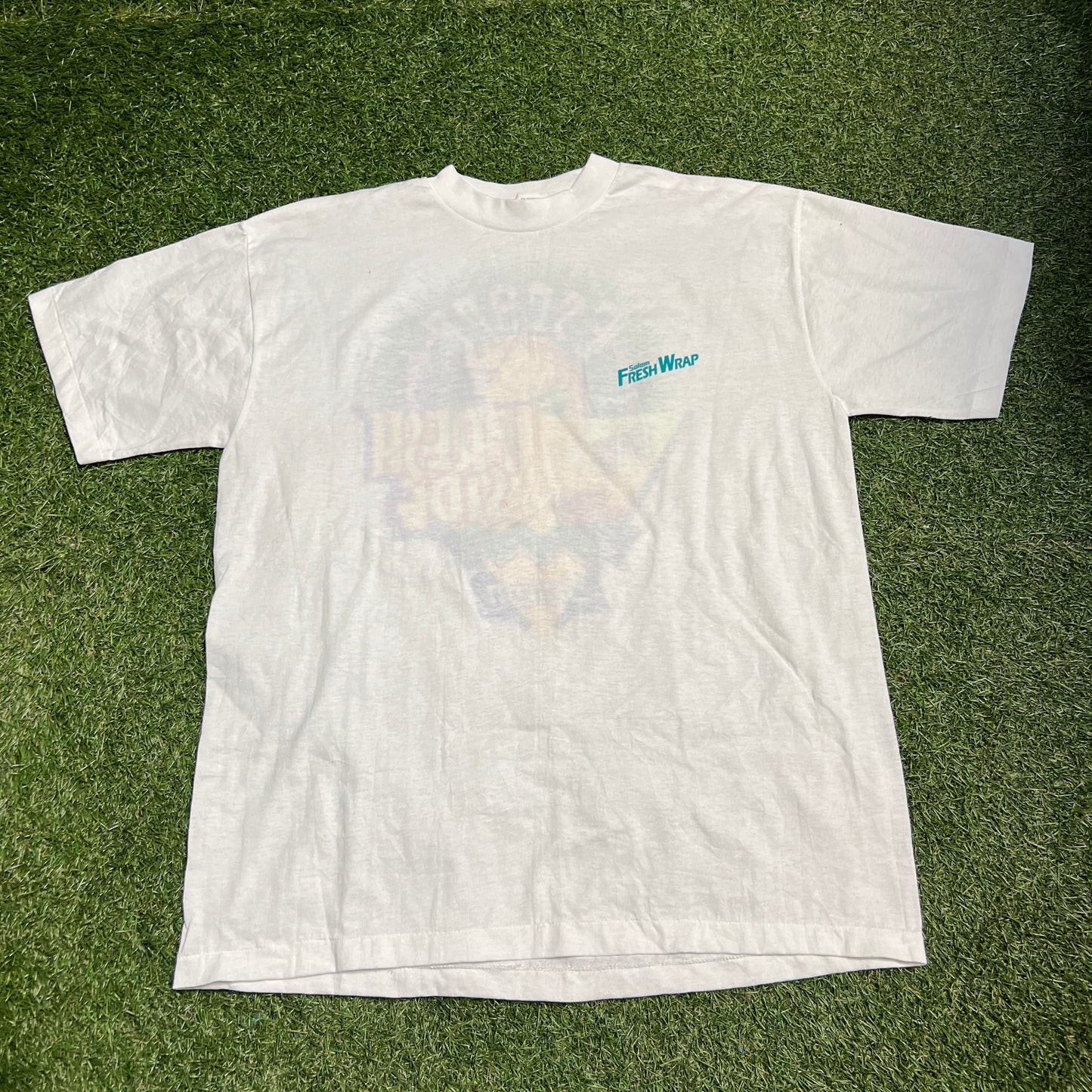 1992 Salem Fresh Wrap White Tee Size XL USED v13984