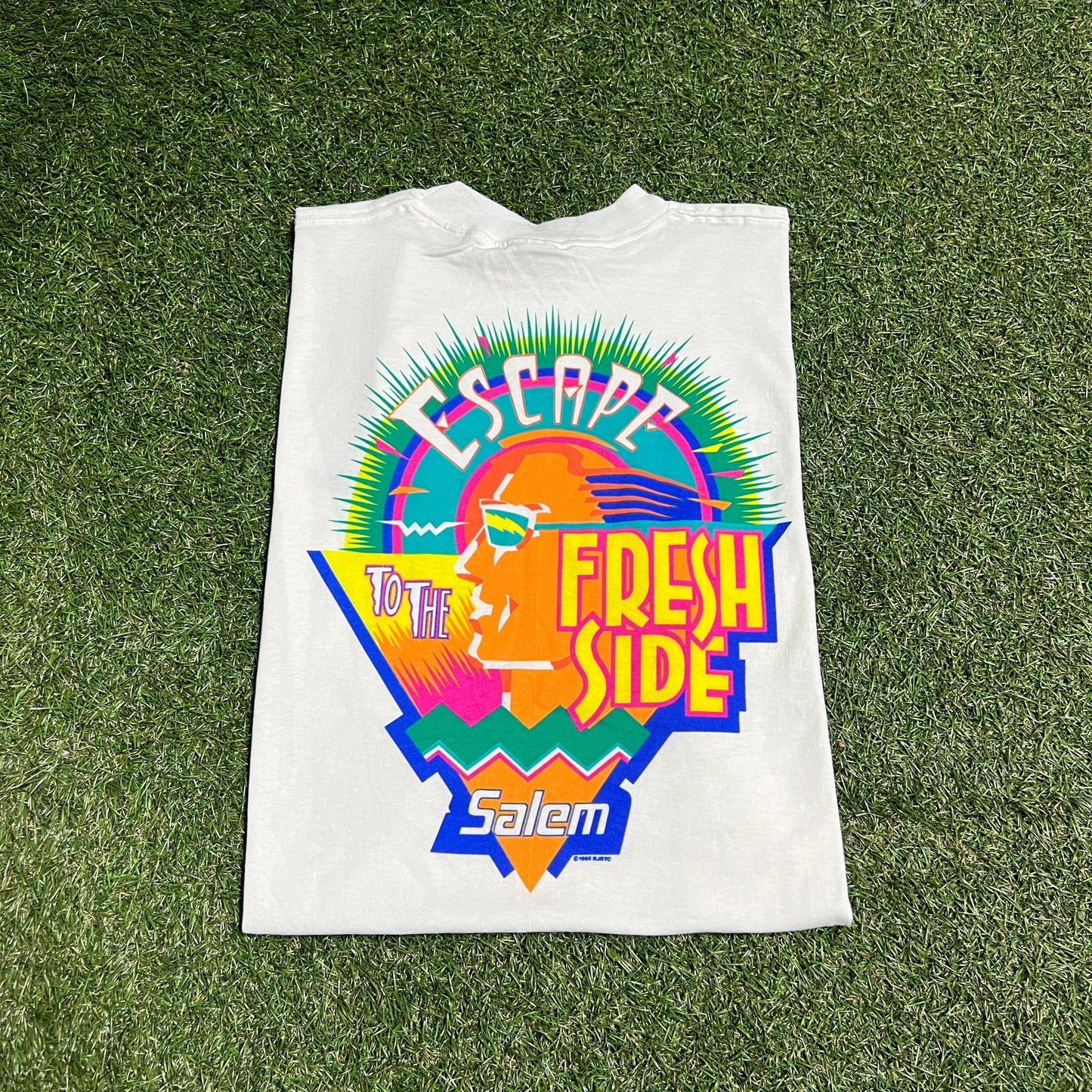 1992 Salem Fresh Wrap White Tee Size XL USED v13984