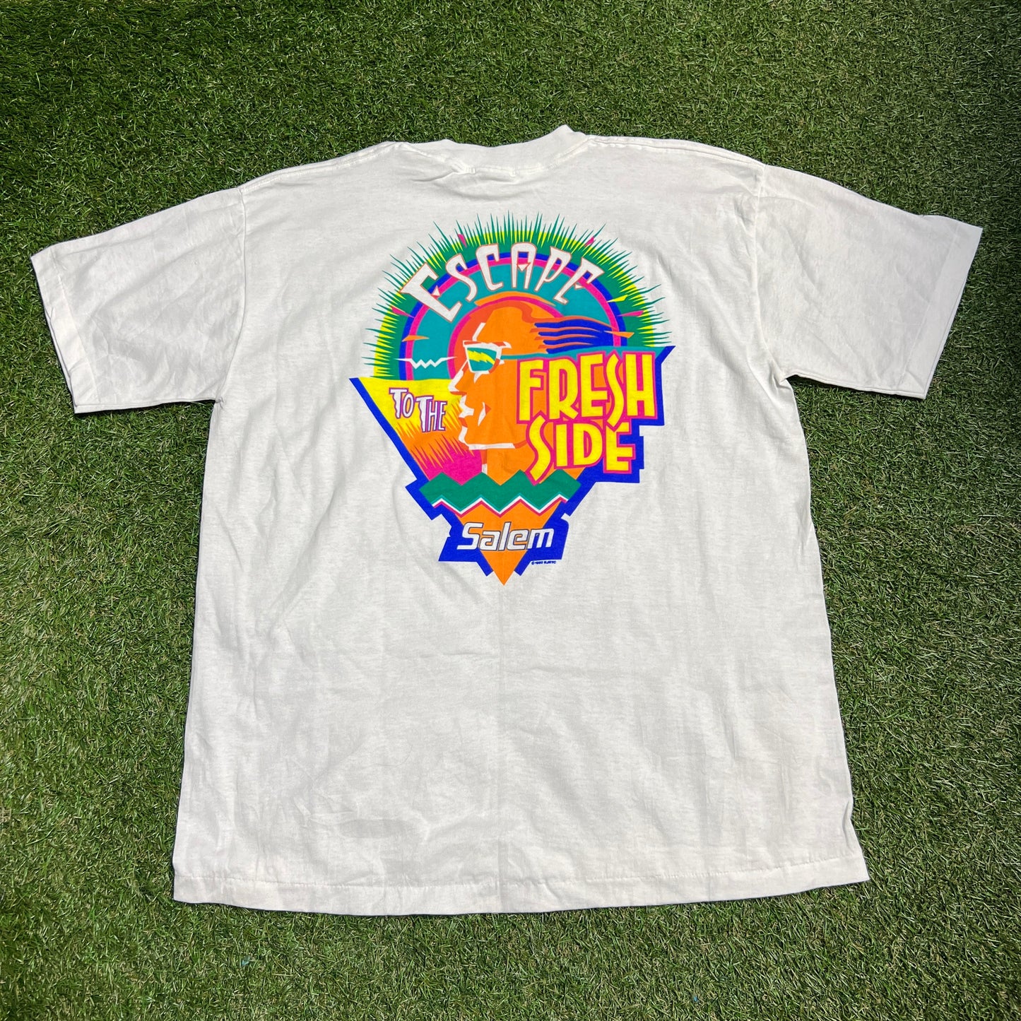 1992 Salem Fresh Wrap White Tee Size XL USED v13984
