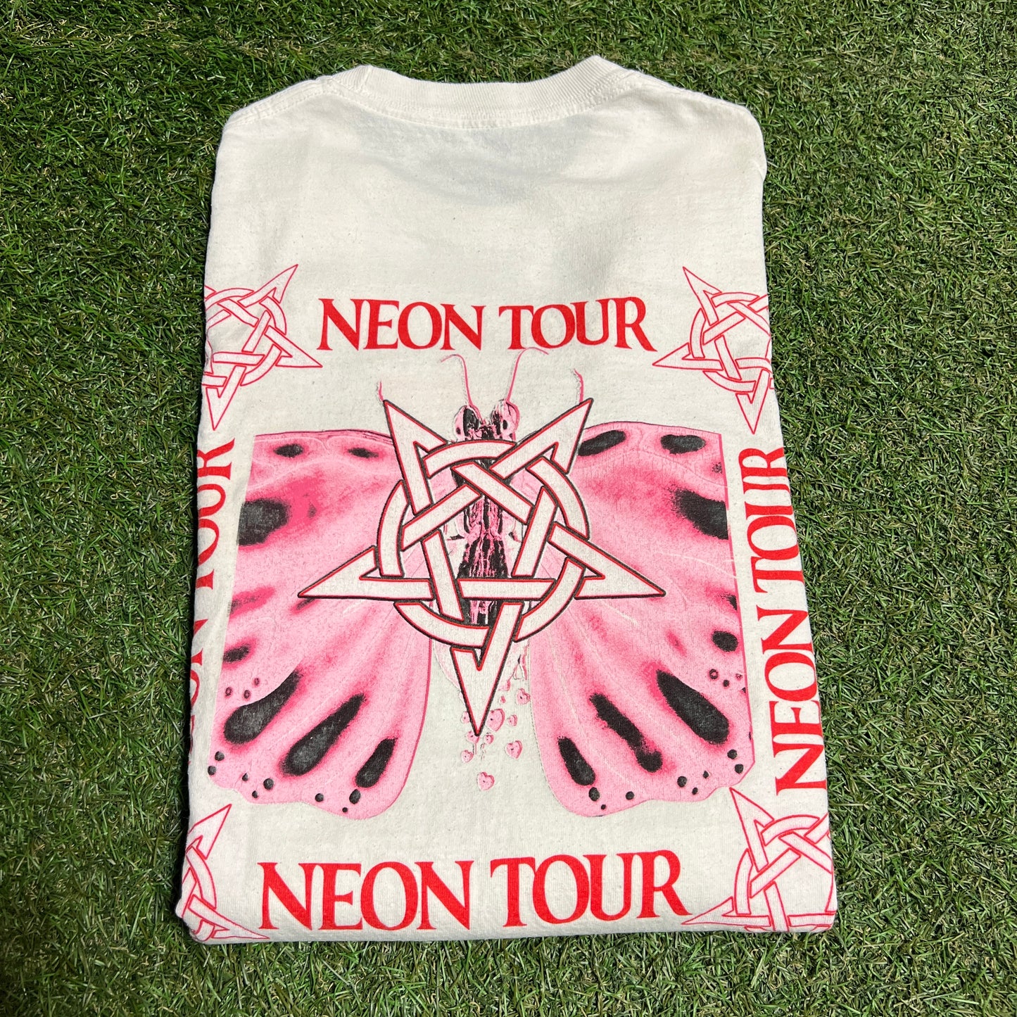 Playboi Carti Neon Tour Girl on front White Longsleeve Size Medium USED v2636