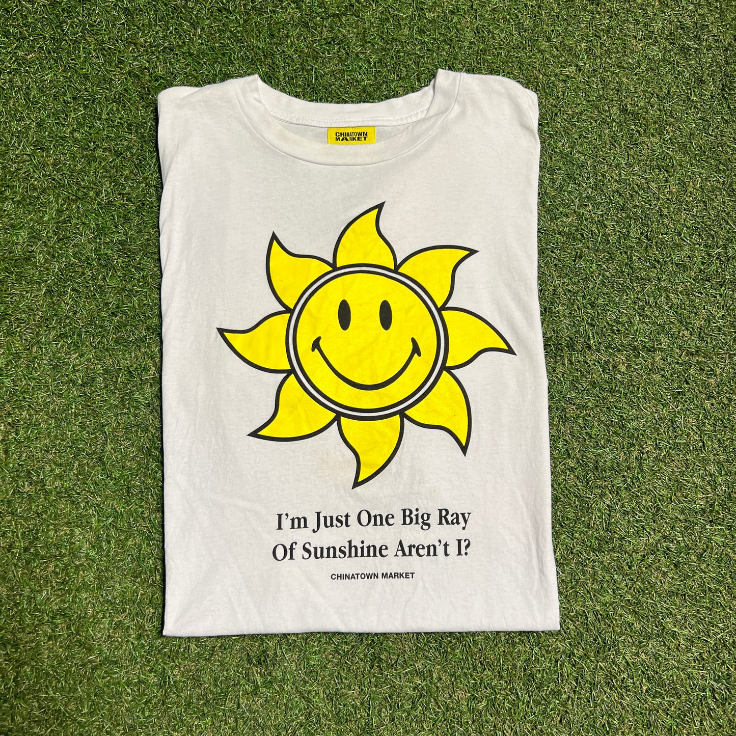 Chinatown Market Im Just One Big Ray White Tee Size XL USED x13236