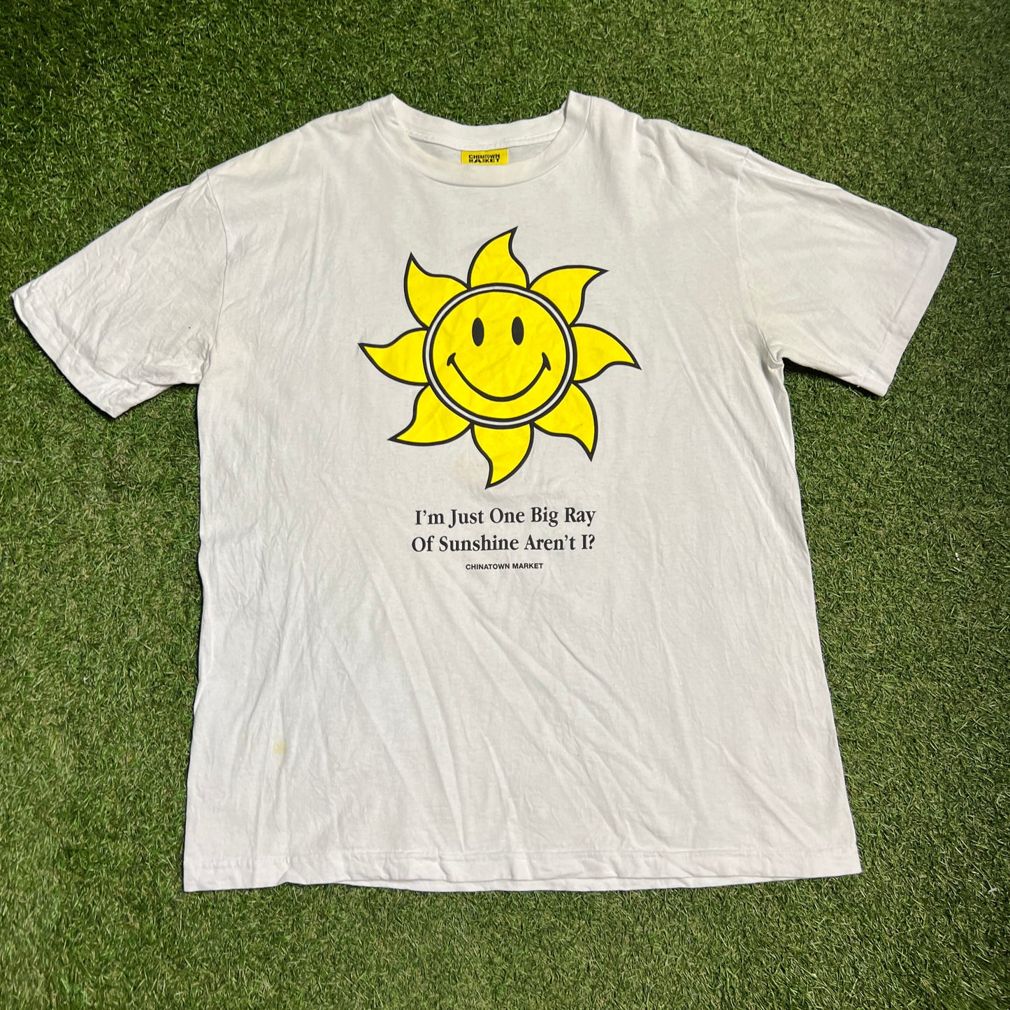 Chinatown Market Im Just One Big Ray White Tee Size XL USED x13236