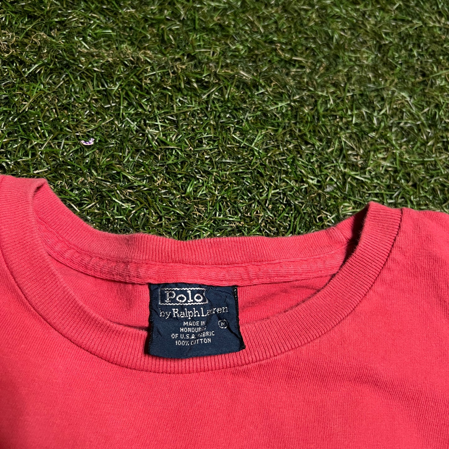 Polo RL Ralphs Bait and Tackle Pinkish Tee Size Medium USED v14024