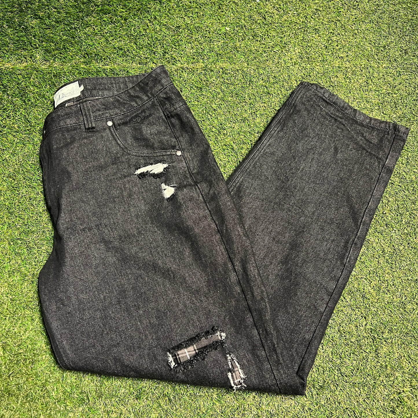 Dime Flannel Lined Jeans Black Size 36 USED v14852