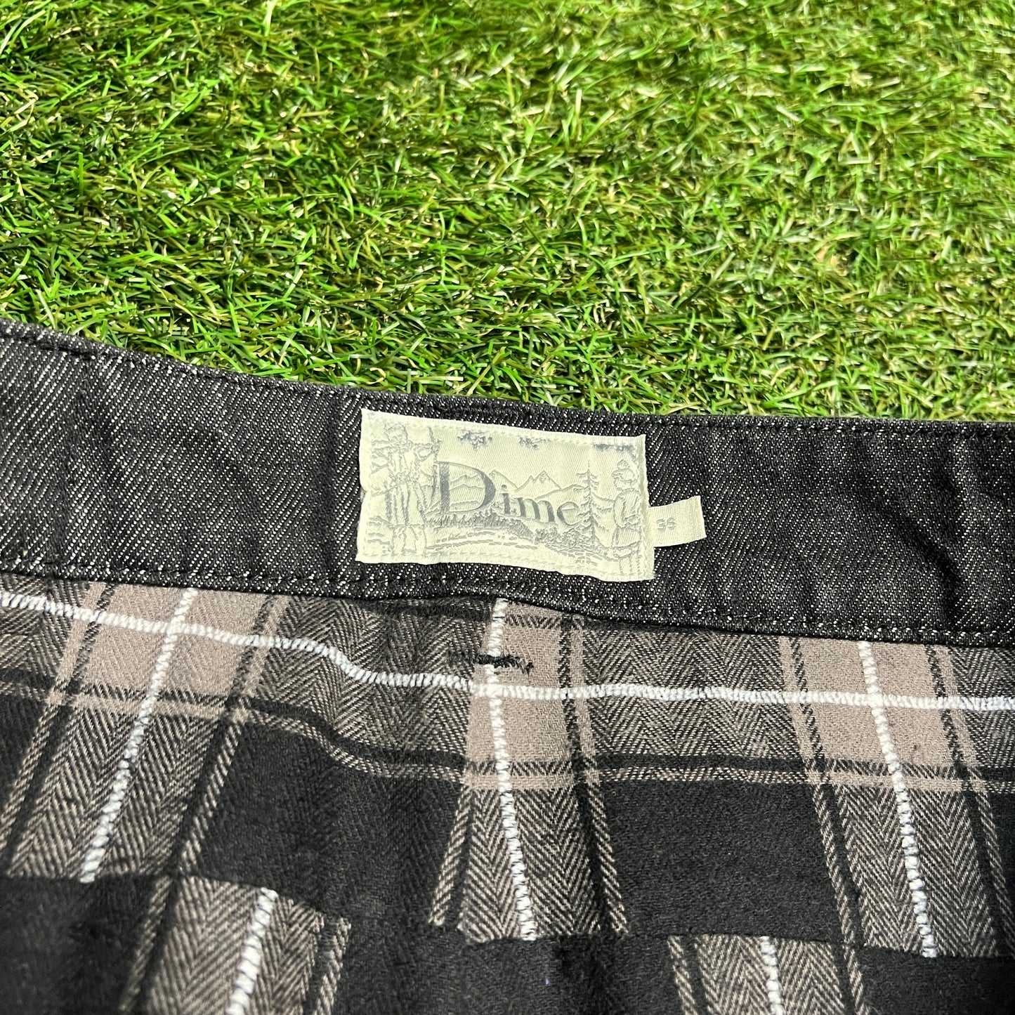Dime Flannel Lined Jeans Black Size 36 USED v14852