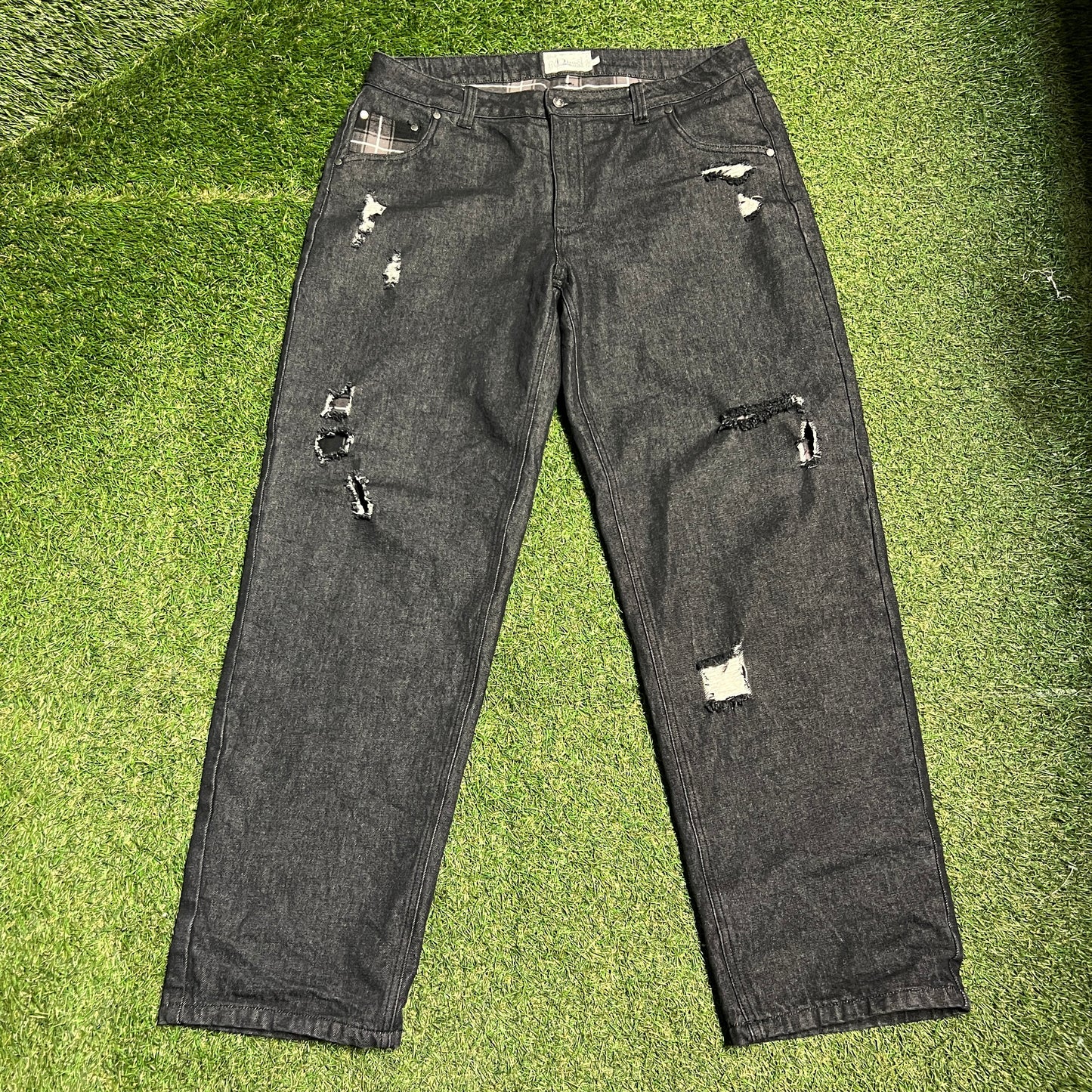Dime Flannel Lined Jeans Black Size 36 USED v14852