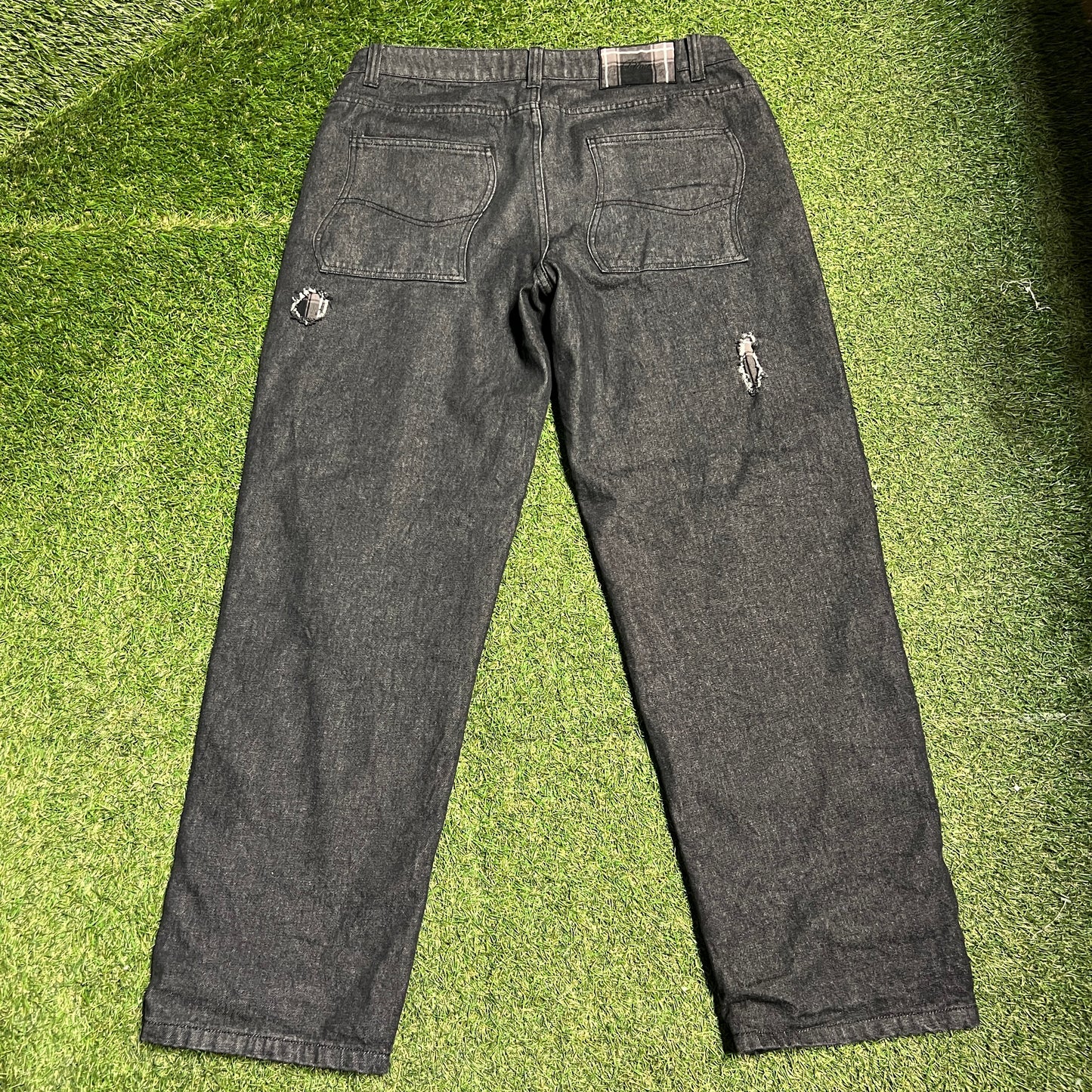 Dime Flannel Lined Jeans Black Size 36 USED v14852