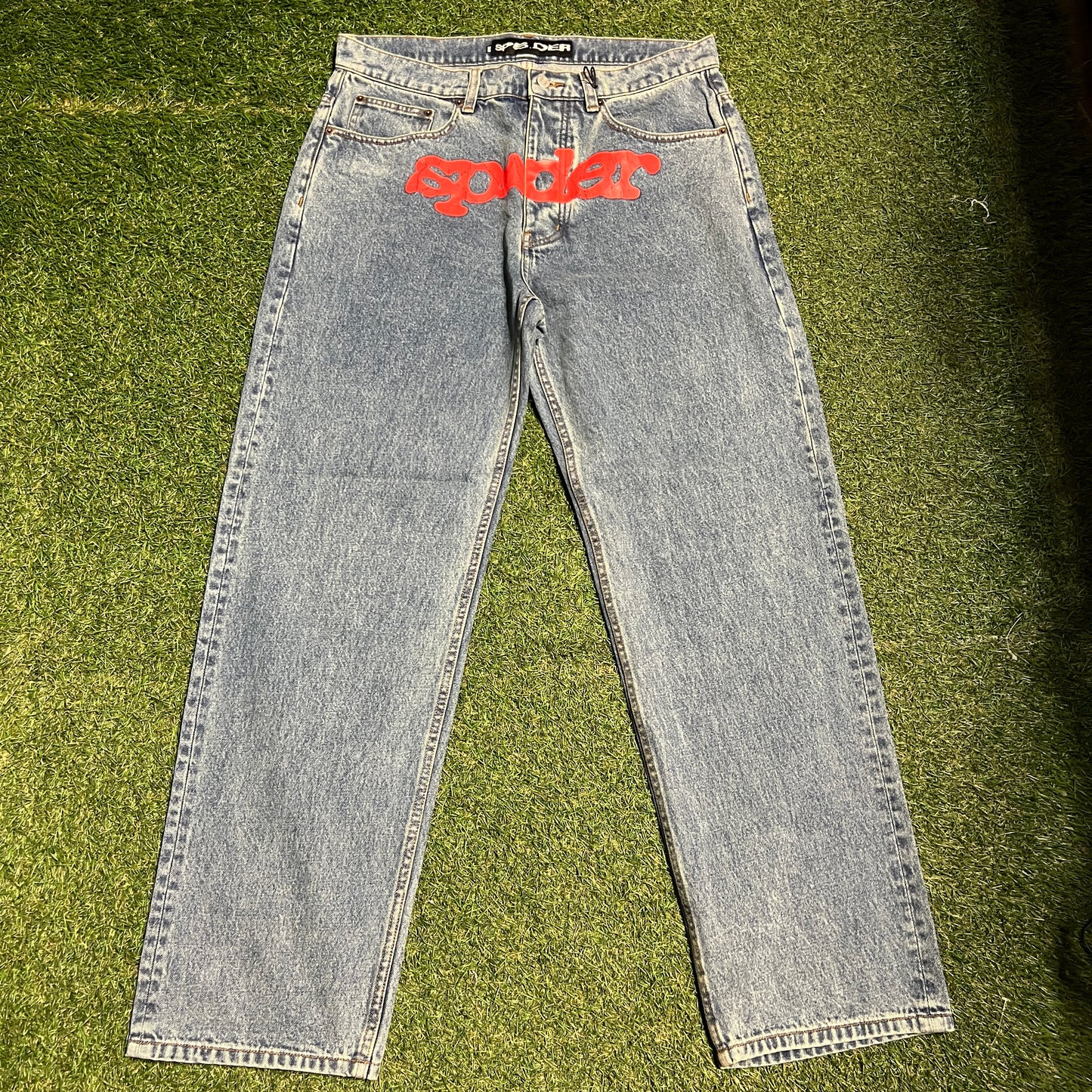 Sp5der Light Wash V3 Indigo Denim Size 34 NEW x12348