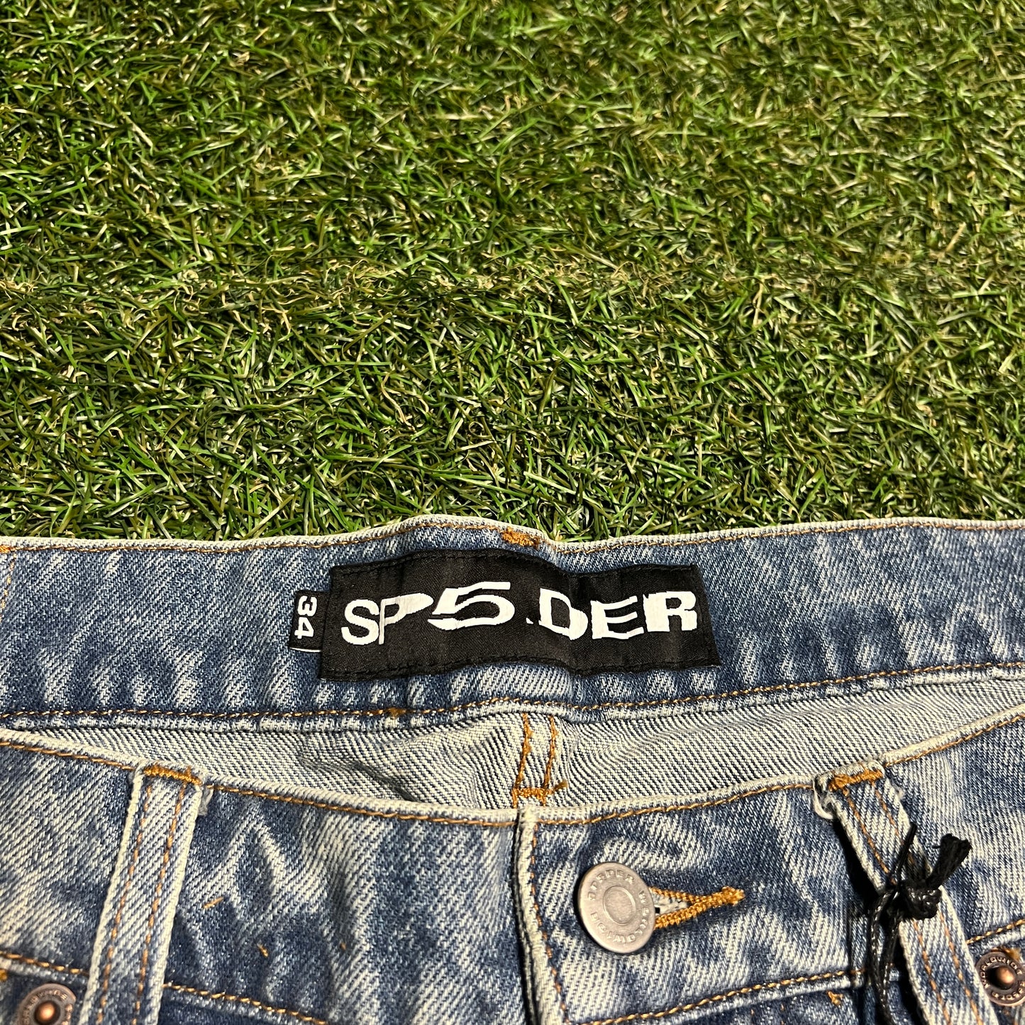 Sp5der Light Wash V3 Indigo Denim Size 34 NEW x12348