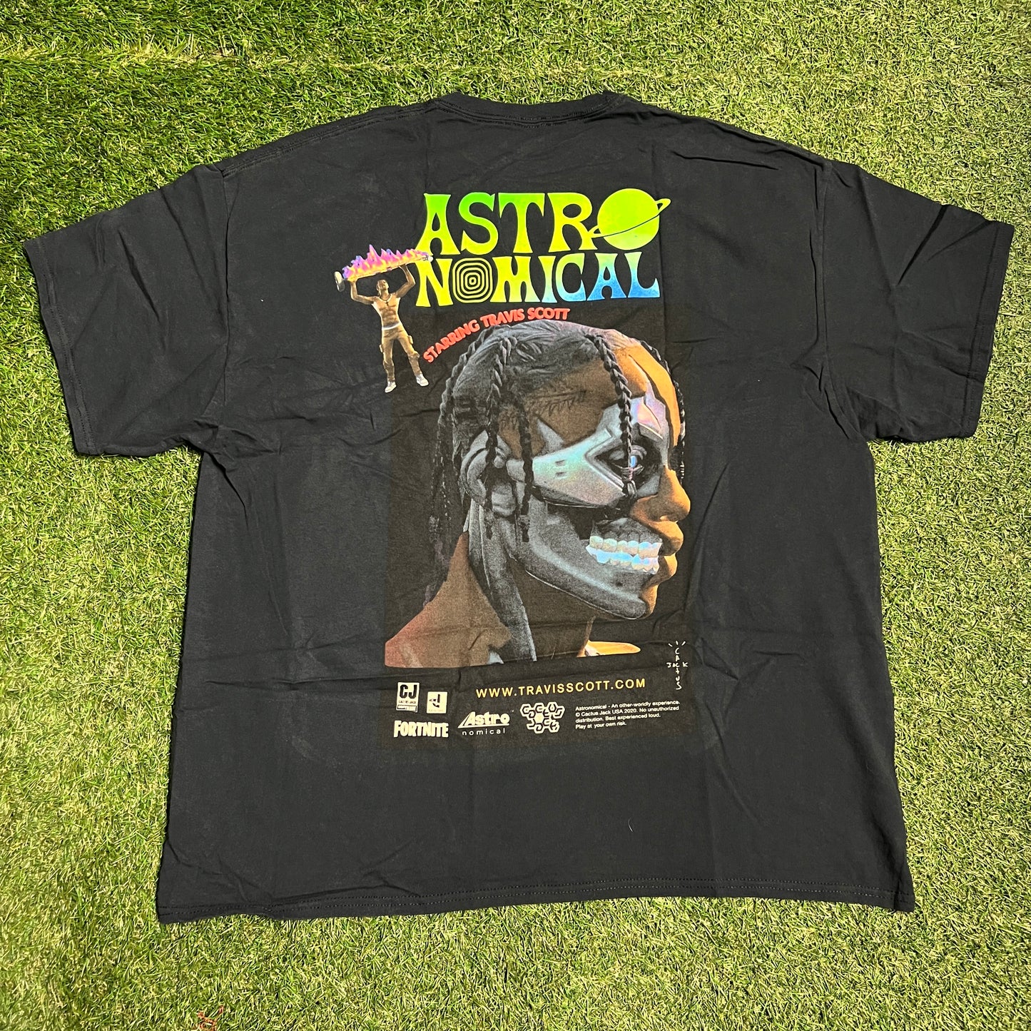 Travis Scott Sicko Event 2 Black Tee Size Large NEW x11484