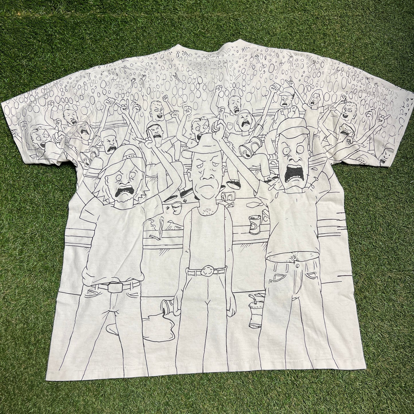 1993 Beavis and Butthead Staney Desantis AOP Tee Size XL USED v14837