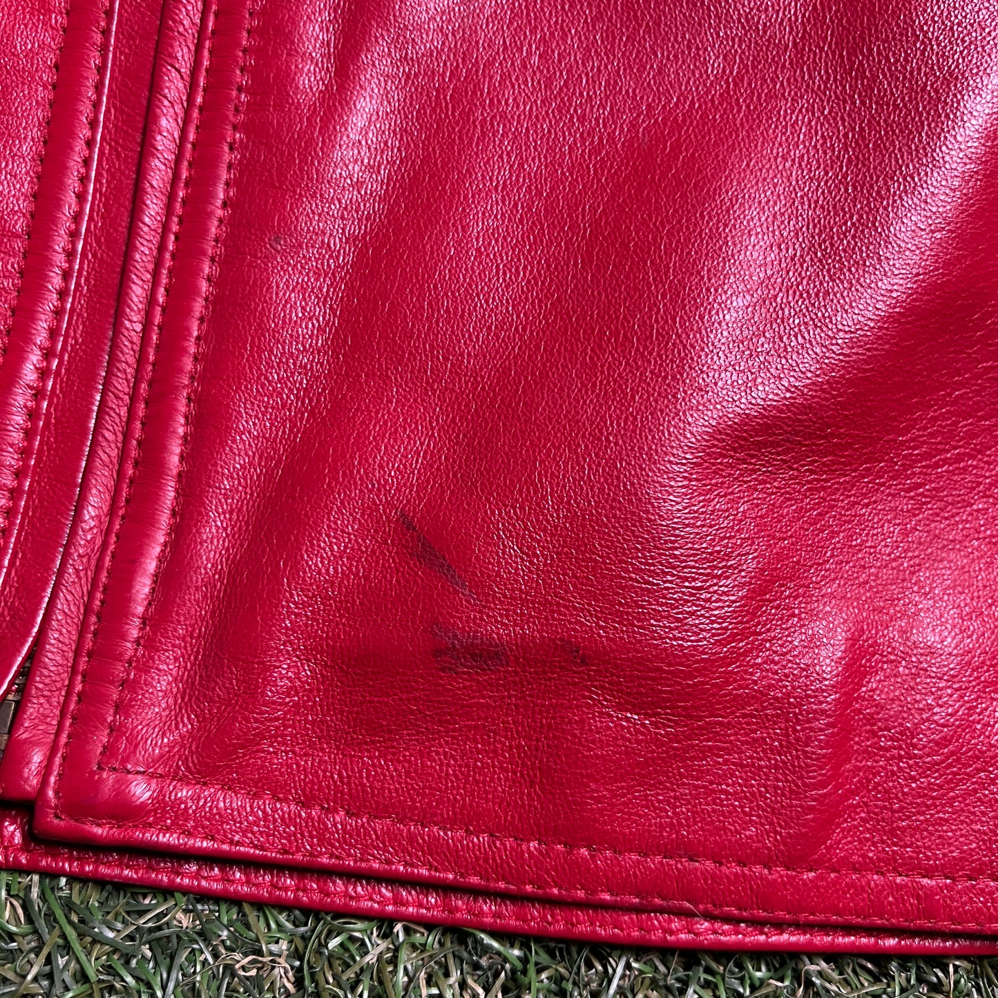 Wilsons Leather Chase Budwesier #8 Red Leather Jacket Size XL USED v15809