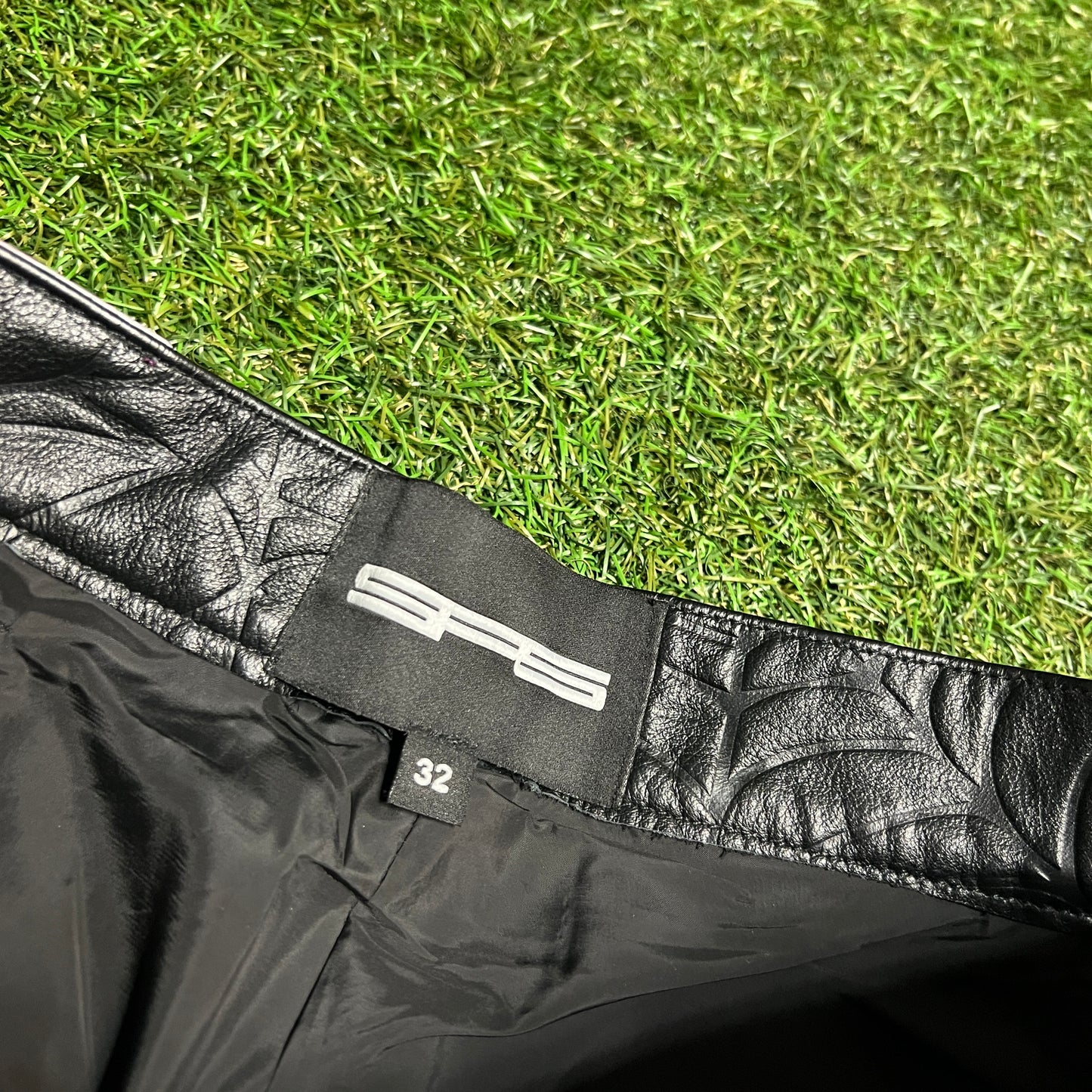 Sp5der Web Black Leather Pants Size 32 NEW x12377