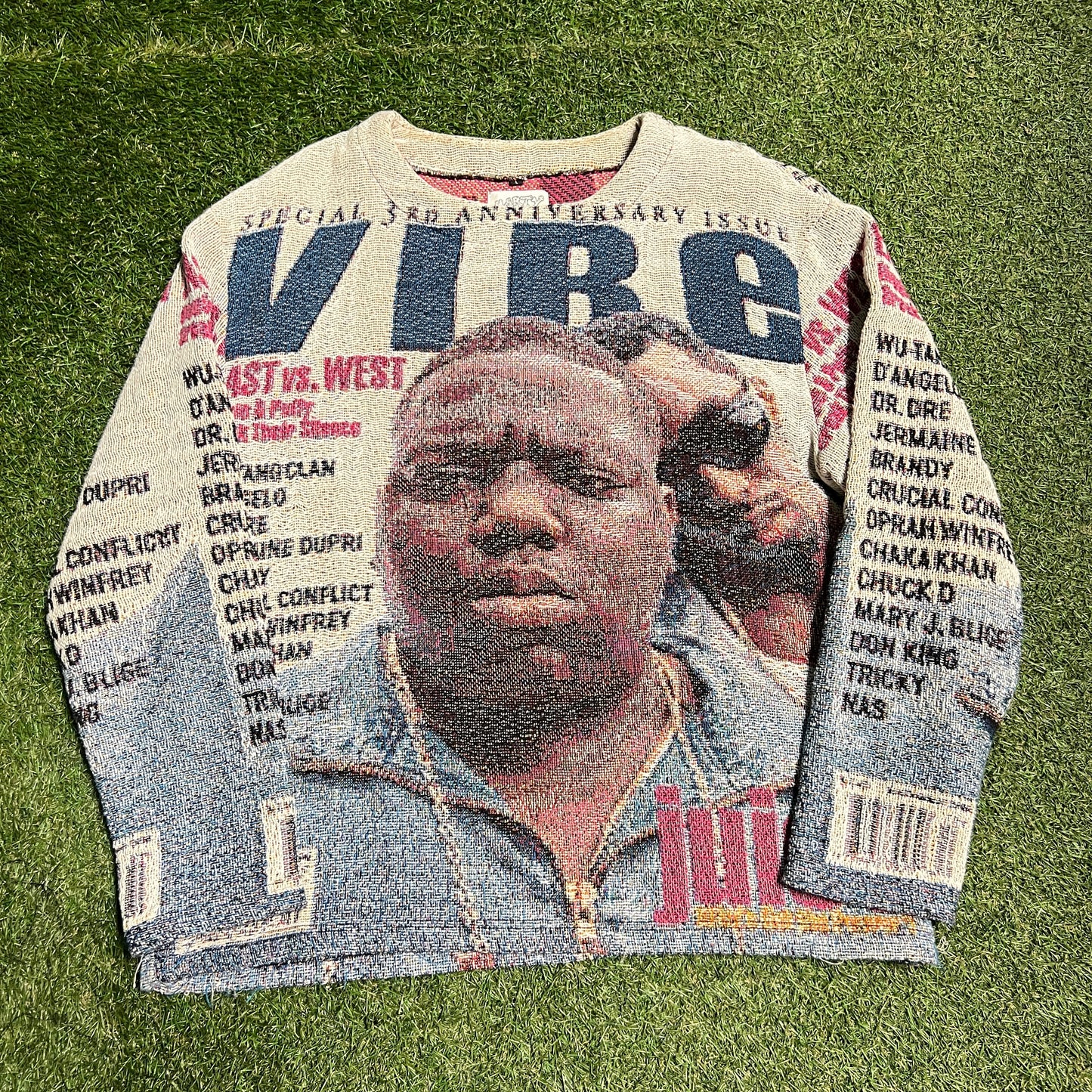 Marty Vintage Goods AOP Biggie Knit Crewneck Size Large USED v14055