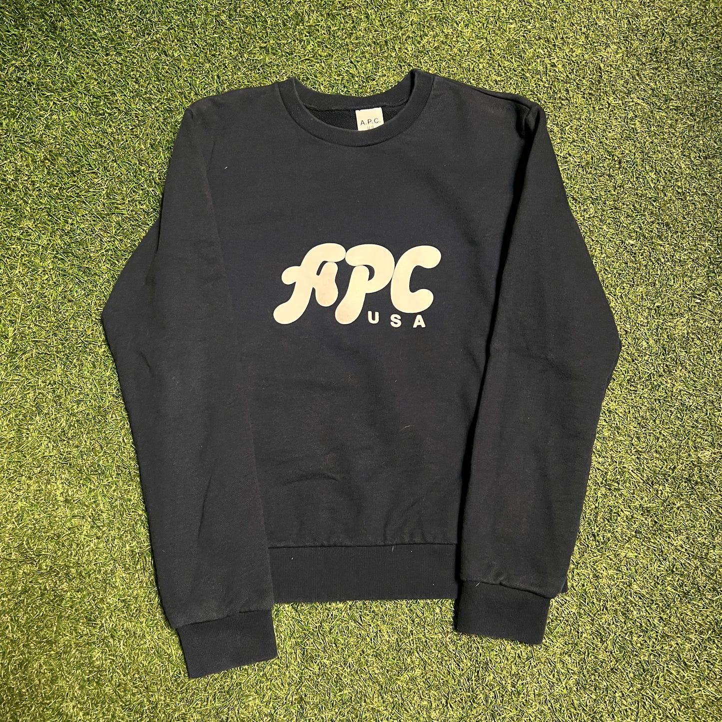 APC USA Navy Blue Crewneck Size XS USED v14921