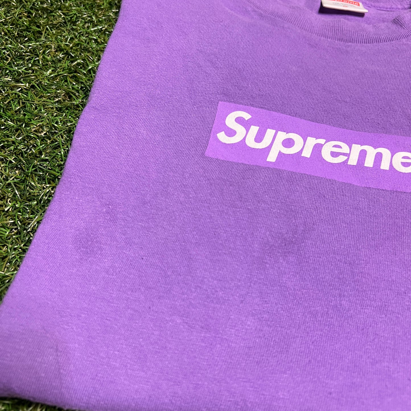 Supreme Box Logo Purple Longsleeve Size Medium USED x11568