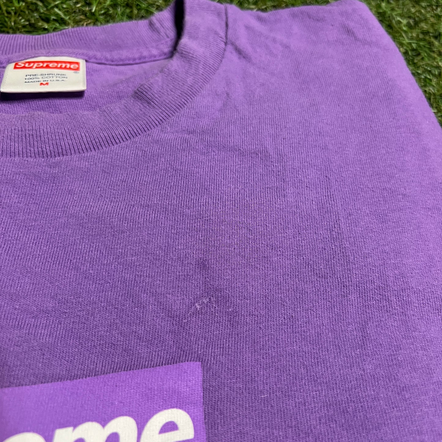 Supreme Box Logo Purple Longsleeve Size Medium USED x11568