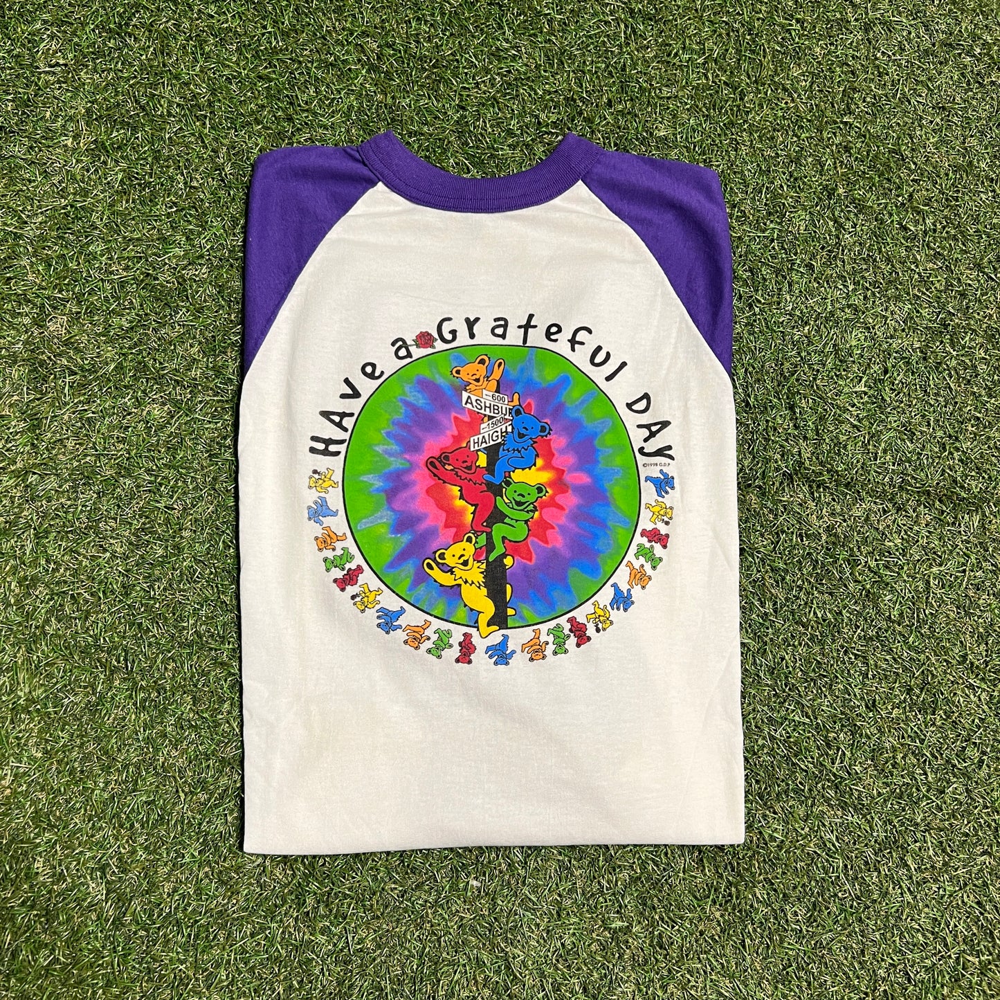1992 Grateful Dead Recycle World White/Purple Longsleeve Size Medium NEW v15883