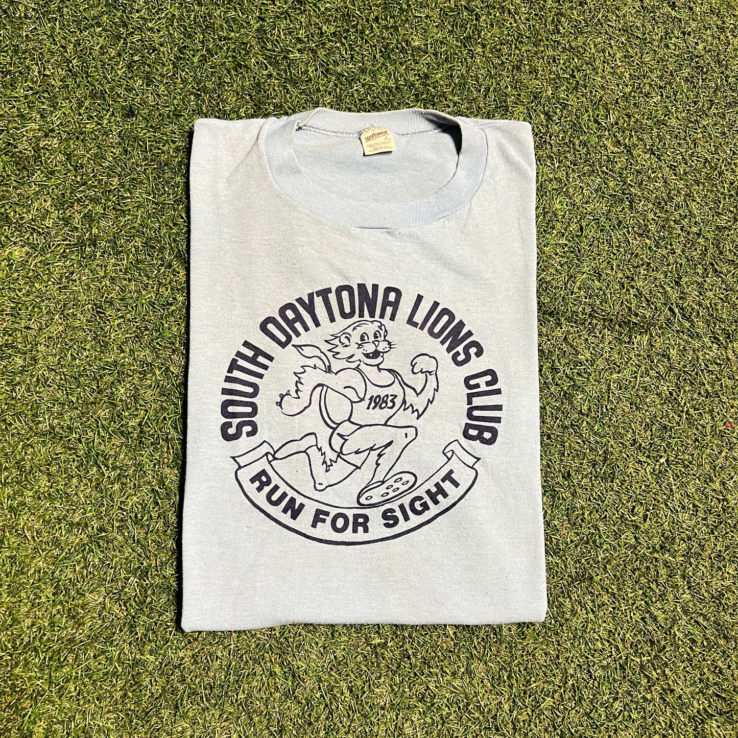 1983 South Daytona Run For Sight Blue Tee Size Large USED v15888
