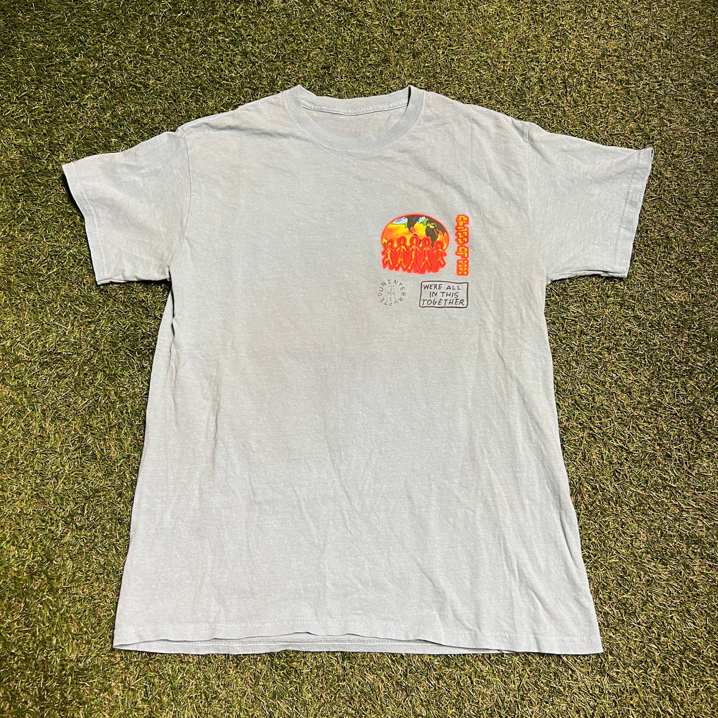 Travis Scott Class of 2020 Blue Tee Size Medium USED x11165