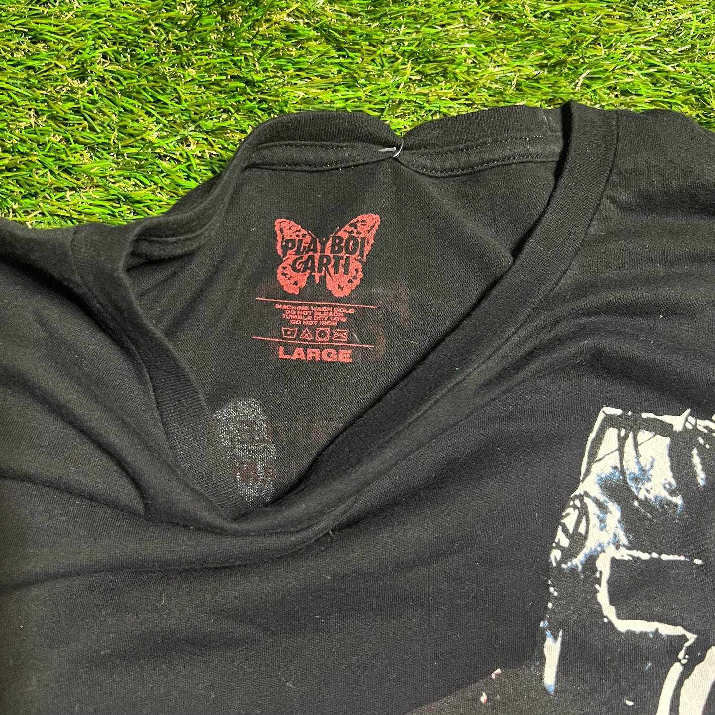 Playboi Carti Knight Black Long Sleeve Tour Size Large USED v2718