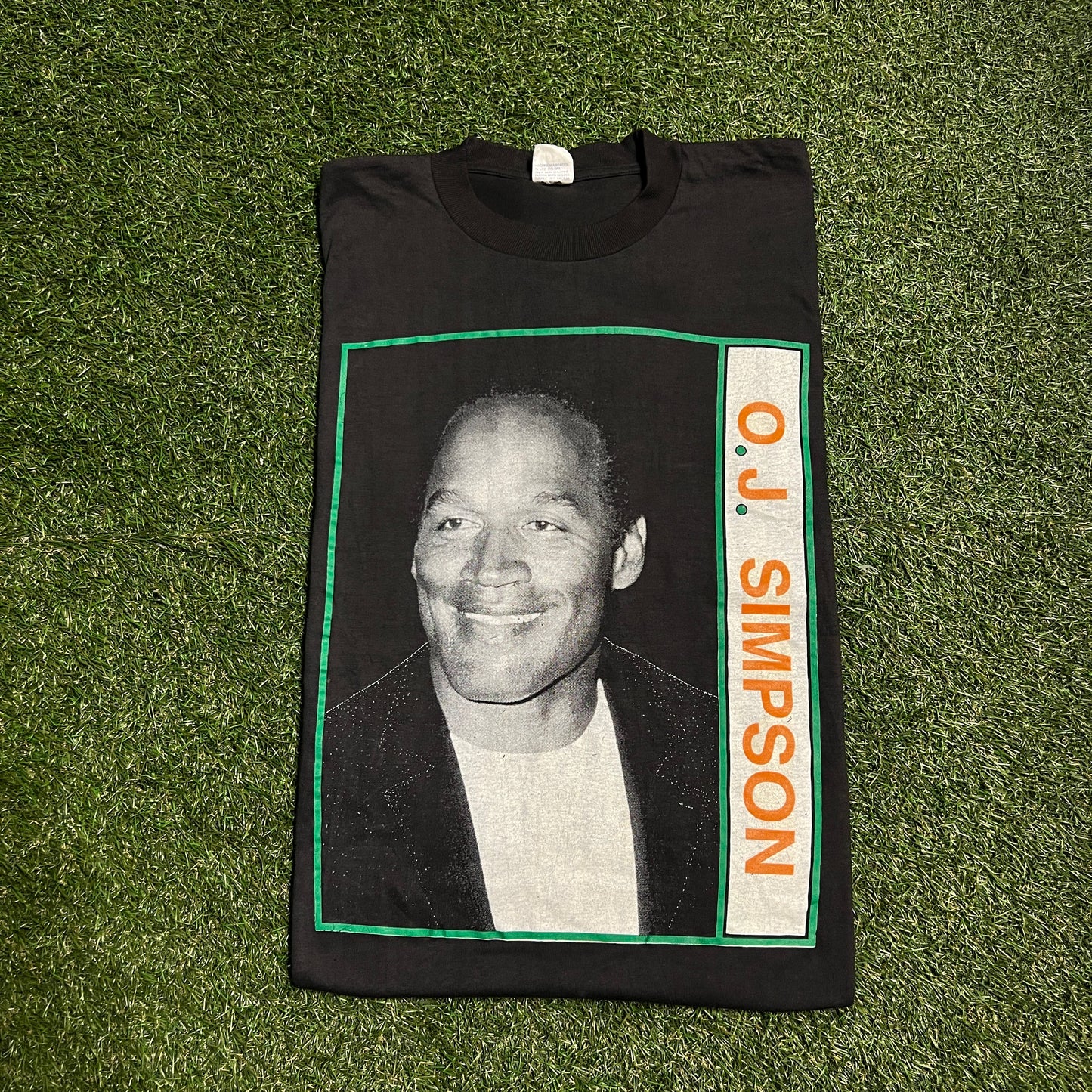 OJ Simpson Free The Juice Rap Style Tee Size XL USED DRY ROT v11568