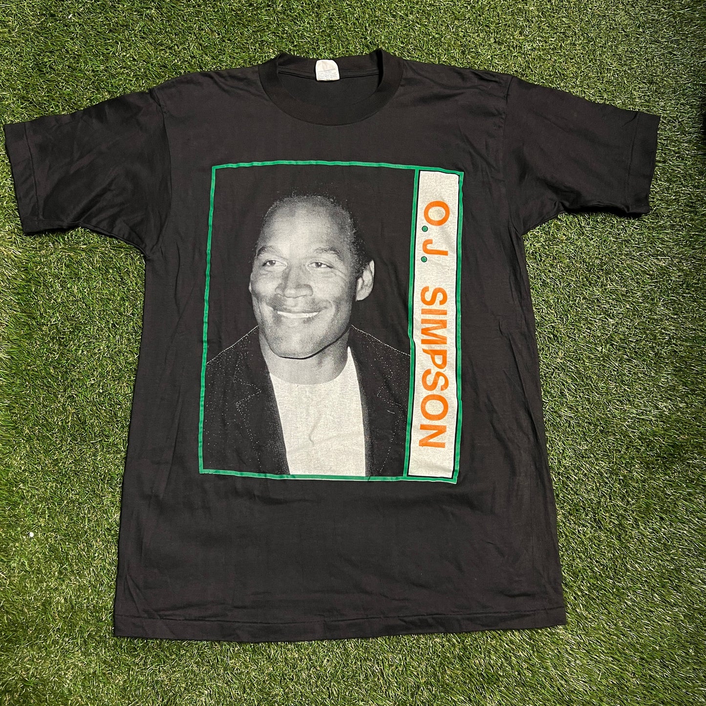 OJ Simpson Free The Juice Rap Style Tee Size XL USED DRY ROT v11568