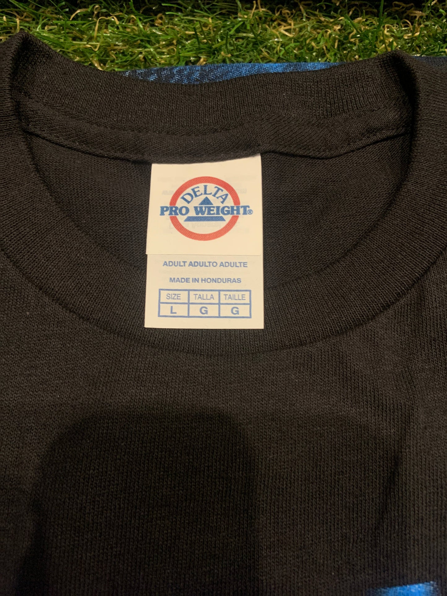 Drake & 21 Savage it's all a blur tour 2023 parking lot bootleg tee black blue front red back deltag tag Size Large NEW x8127