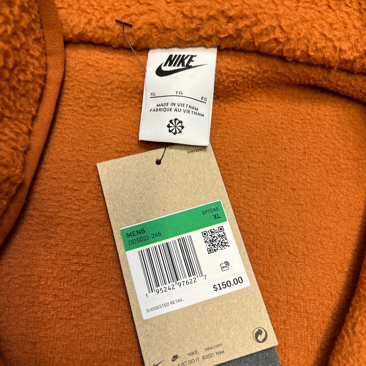 Nike Brown / Red Zip Up Fleece Size XL NEW v12257