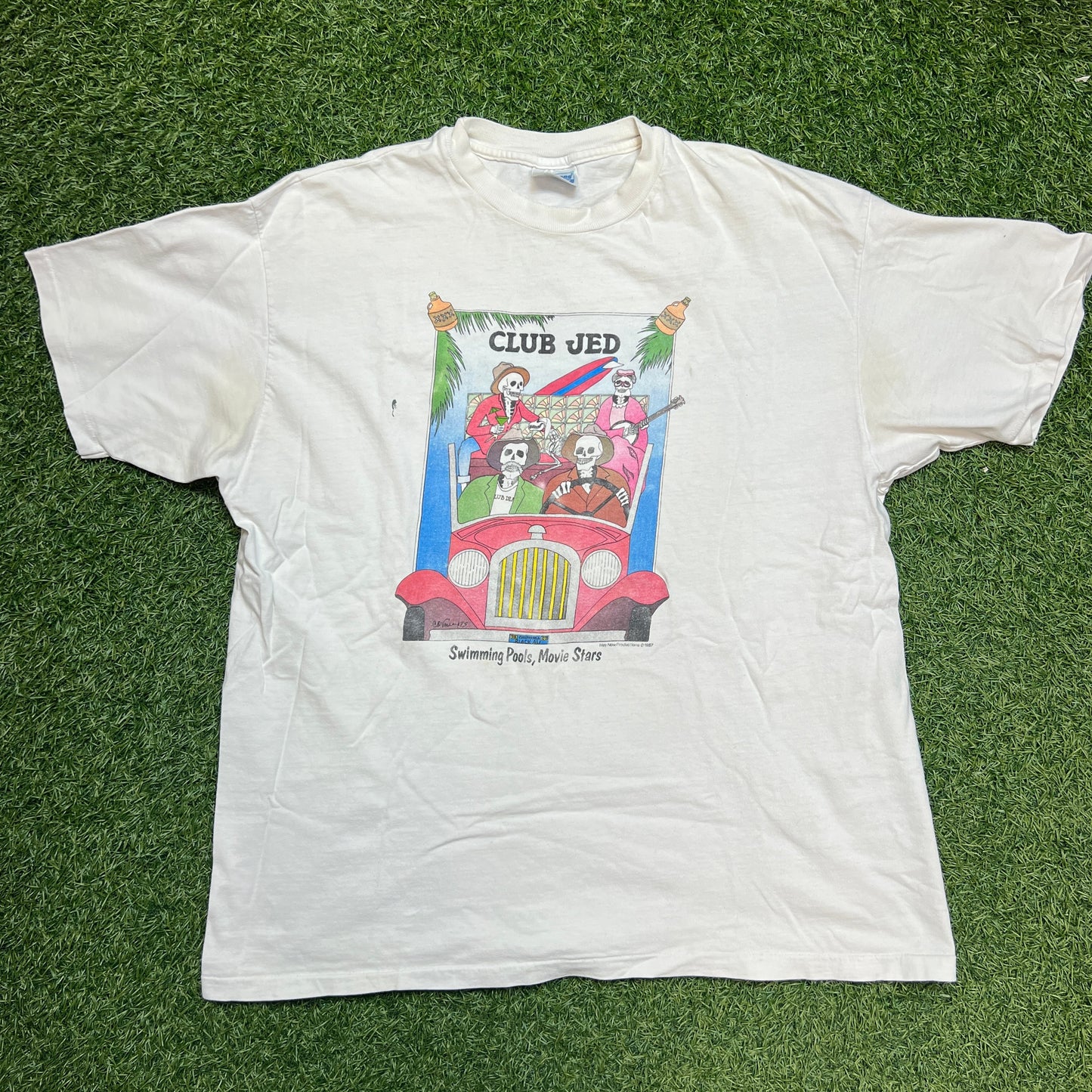 1987 Grateful dead club jed tee white Size XL hanes tag USED v12448