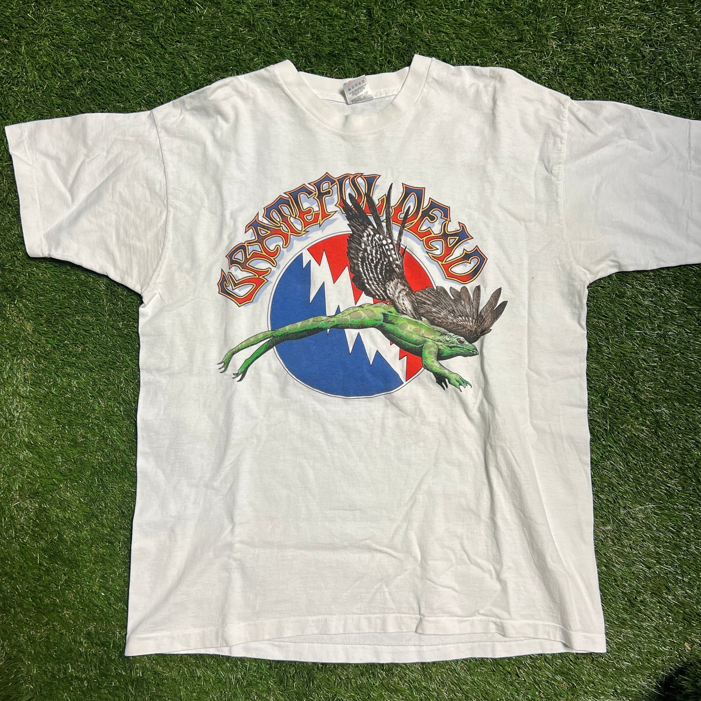 Grateful Dead iguana 1995 Tour Tee White Size XL USED v12595