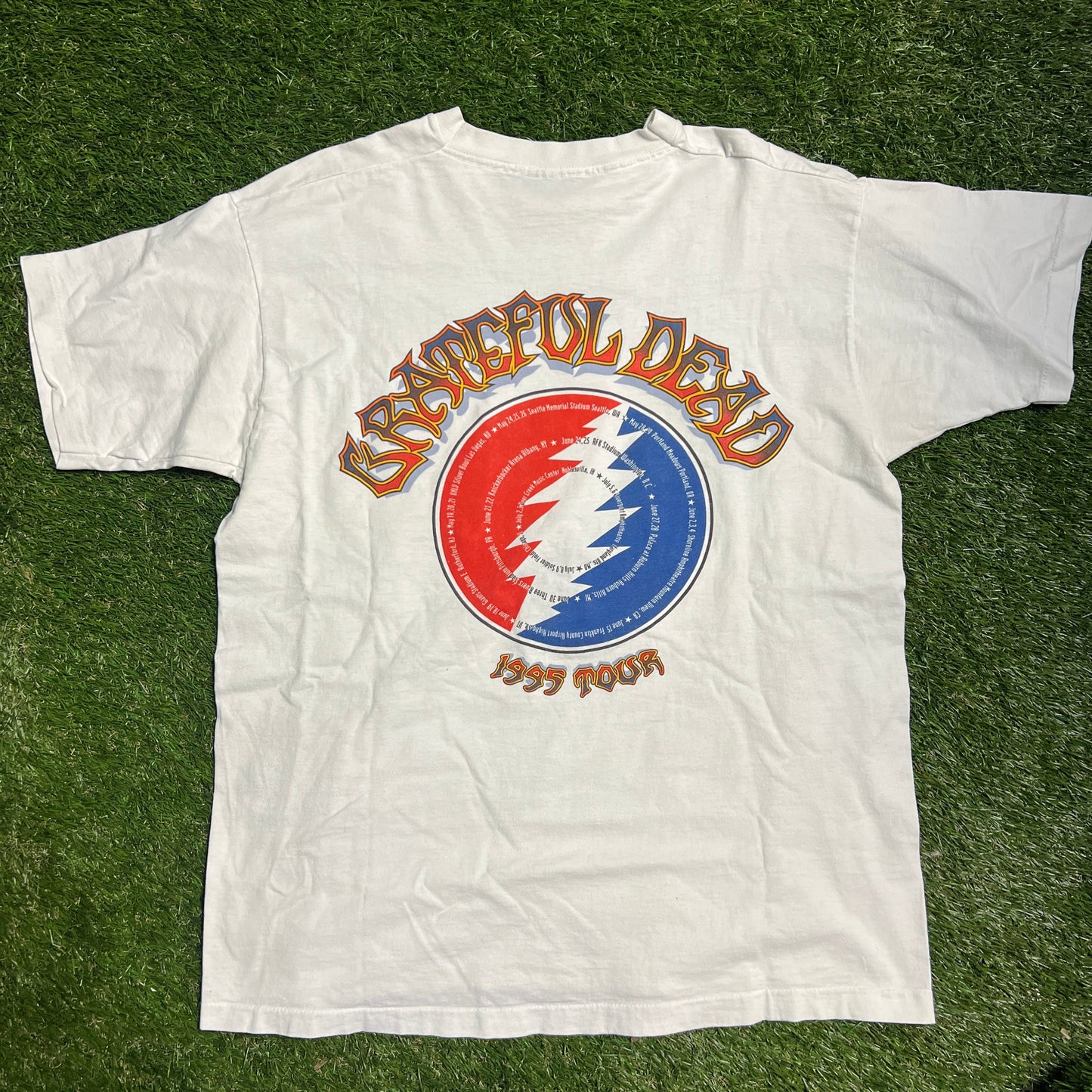 Grateful Dead iguana 1995 Tour Tee White Size XL USED v12595
