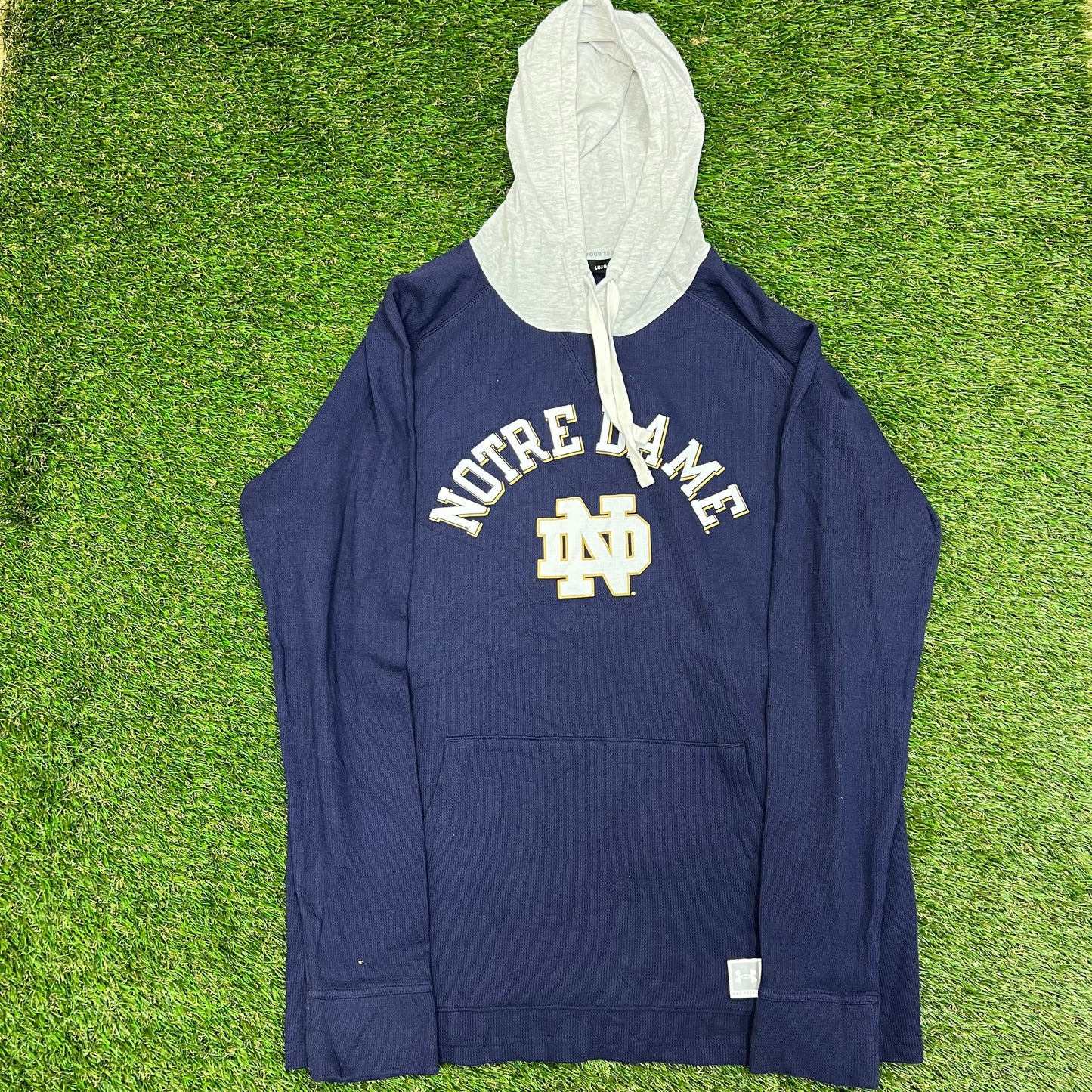 Notre dame under armour hoodie navy Size Large USED v12635