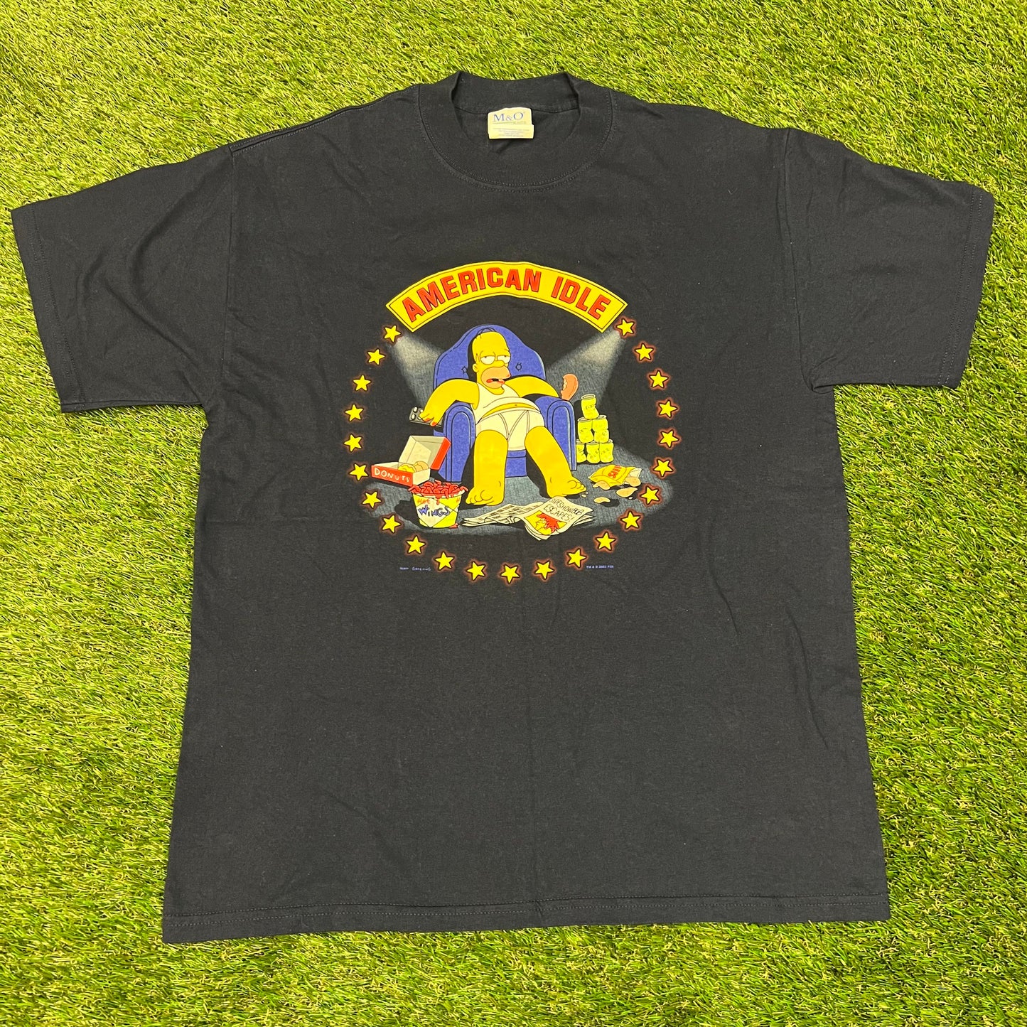 2003 simpson american idle tee navy Size Large USED v12619