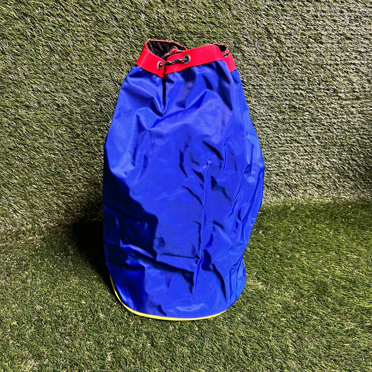 Blue and Red Cylinder Duffle USED v4623
