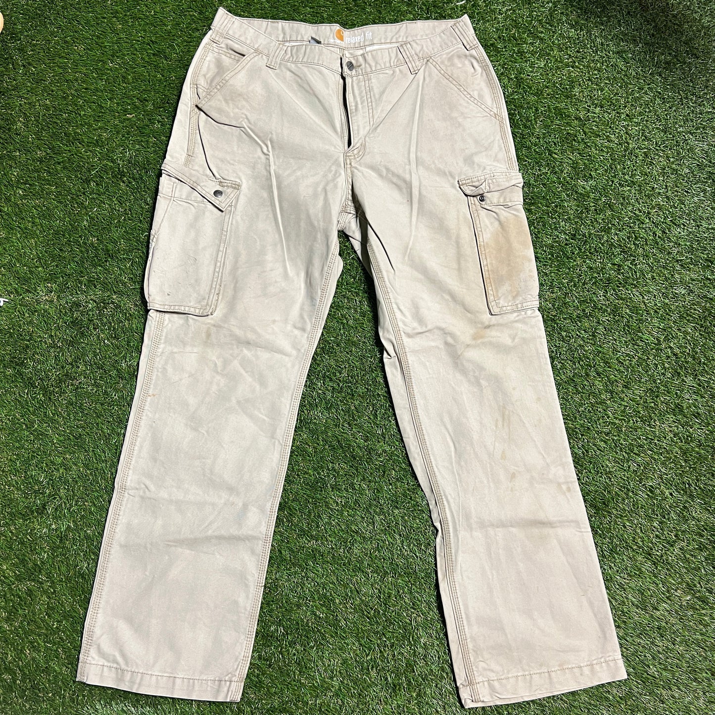Carhartt Khaki Relaxed Fit Painter Pants 36x32 USED V10812
